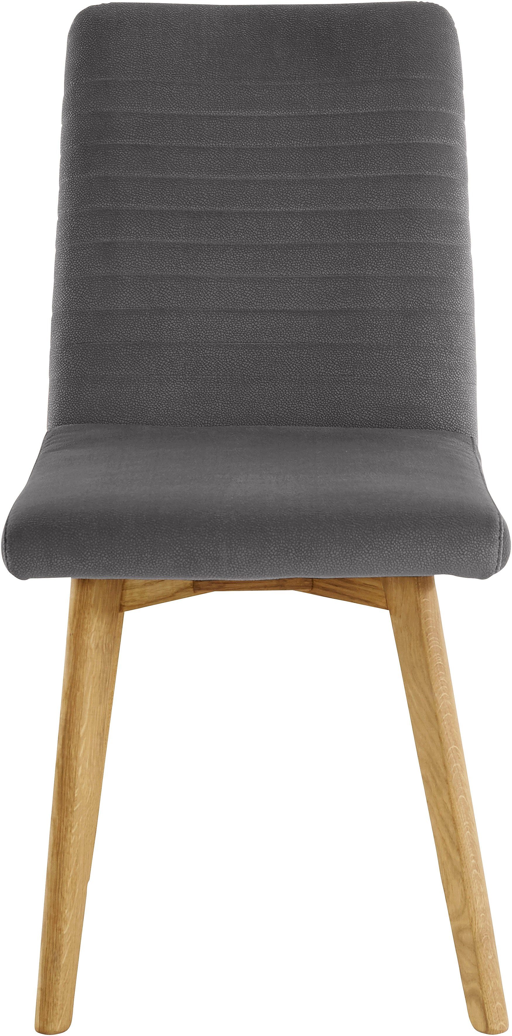 OTTO products Esszimmerstuhl Alessja (Set, 2 St), Bezug aus Microfaser, Gestell aus Eiche Massivholz
