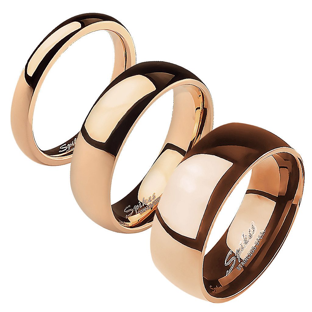 Taffstyle Fingerring Roségold Edelstahl Ring Unisex Partner Trauring schlicht (Freundschaftsring Paarring Partnerring Ehering Trauring Hochzeitsring), Verlobungsring Partnerring Freundschaftring Herrenring Damenring