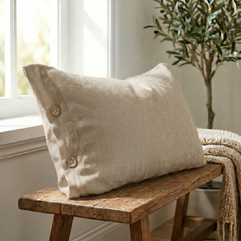 Interior by Hakito Kissenbezug 100% reine Leinen 180g/m² GOTS BIO zertifiziert