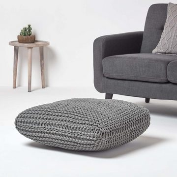 Homescapes Pouf Homescapes Bodenkissen groß grau Bezug 100% Baumwolle