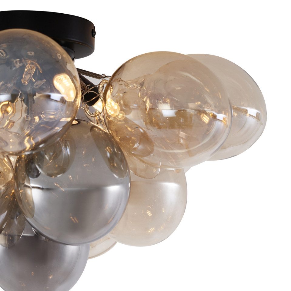 Qazqa Deckenleuchte Uvas, ohne Leuchtmittel, G9, Schwarz, Design, Glas, 4-f günstig online kaufen