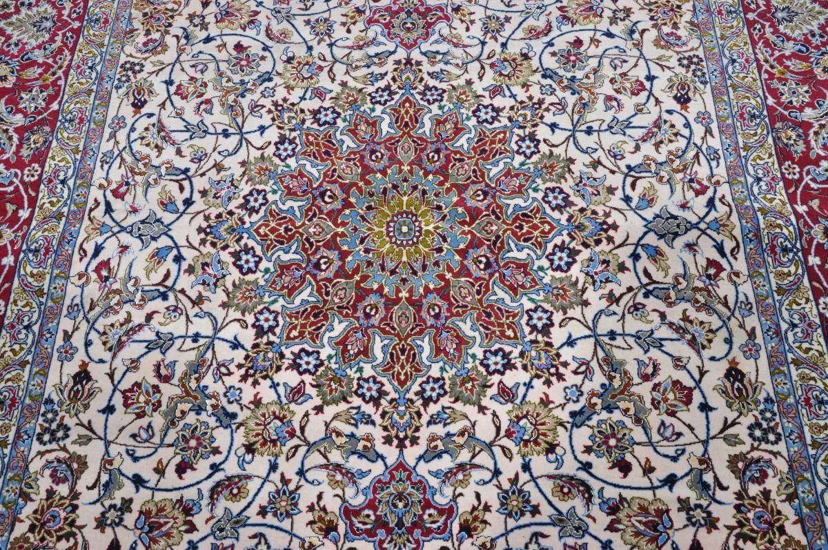 158x232 Handgeknüpfter 6 Höhe: rechteckig, Seidenkette Orientteppich, Isfahan mm Nain Trading, Orientteppich