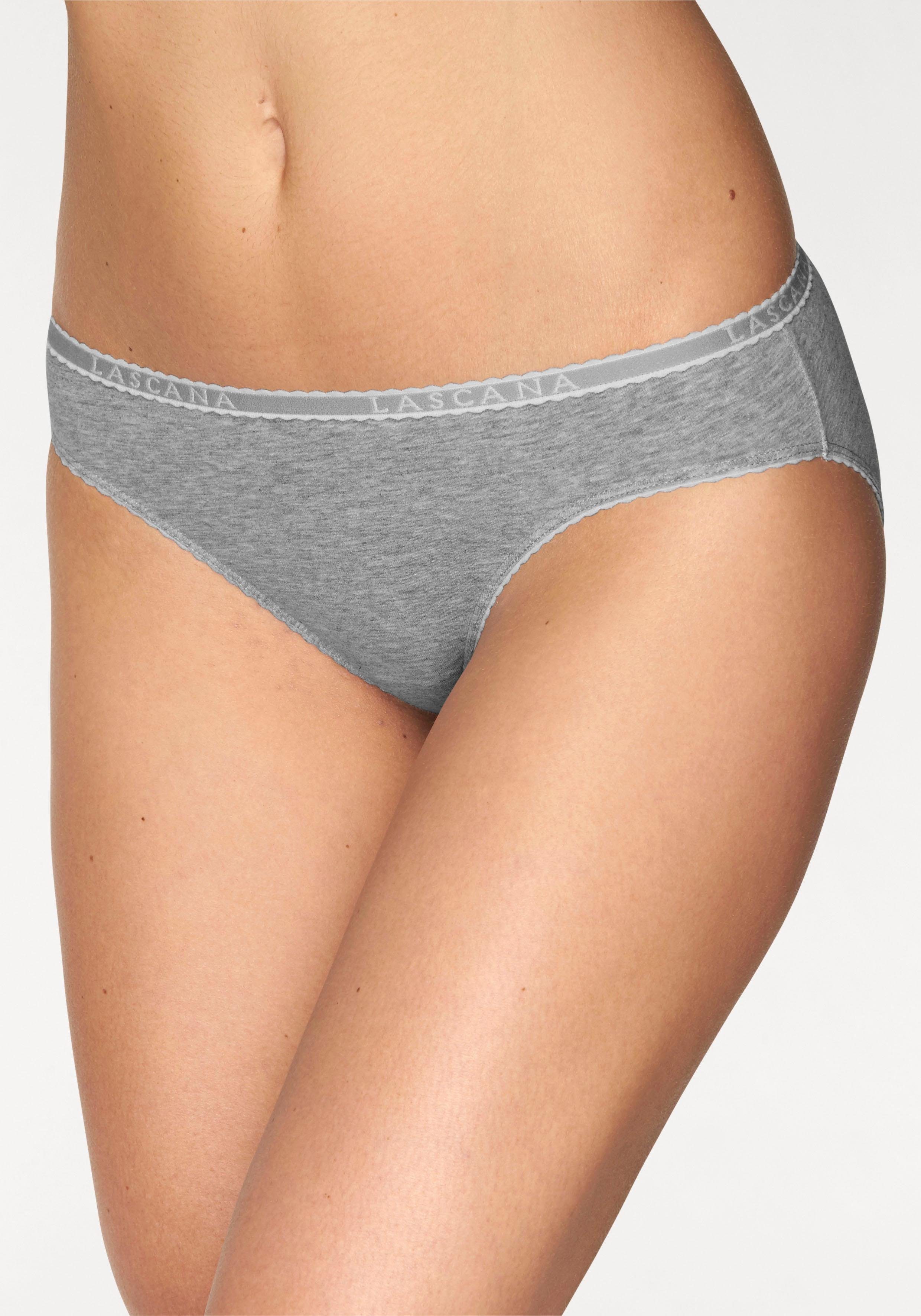 LASCANA Slip (4er-Pack) aus elastischer Baumwoll-Qualität