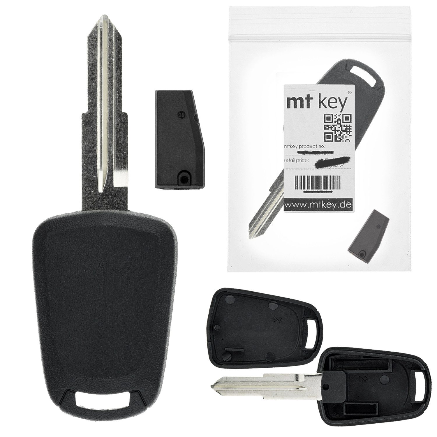 mt-key Schlüsseltasche Auto Schlüssel DWO4R + ID60 80Bit T16 Keramik Transponder (Set), für Chevrolet Epica V250 (AB 06); Evanda V200 (03-06); Daewoo Evan...