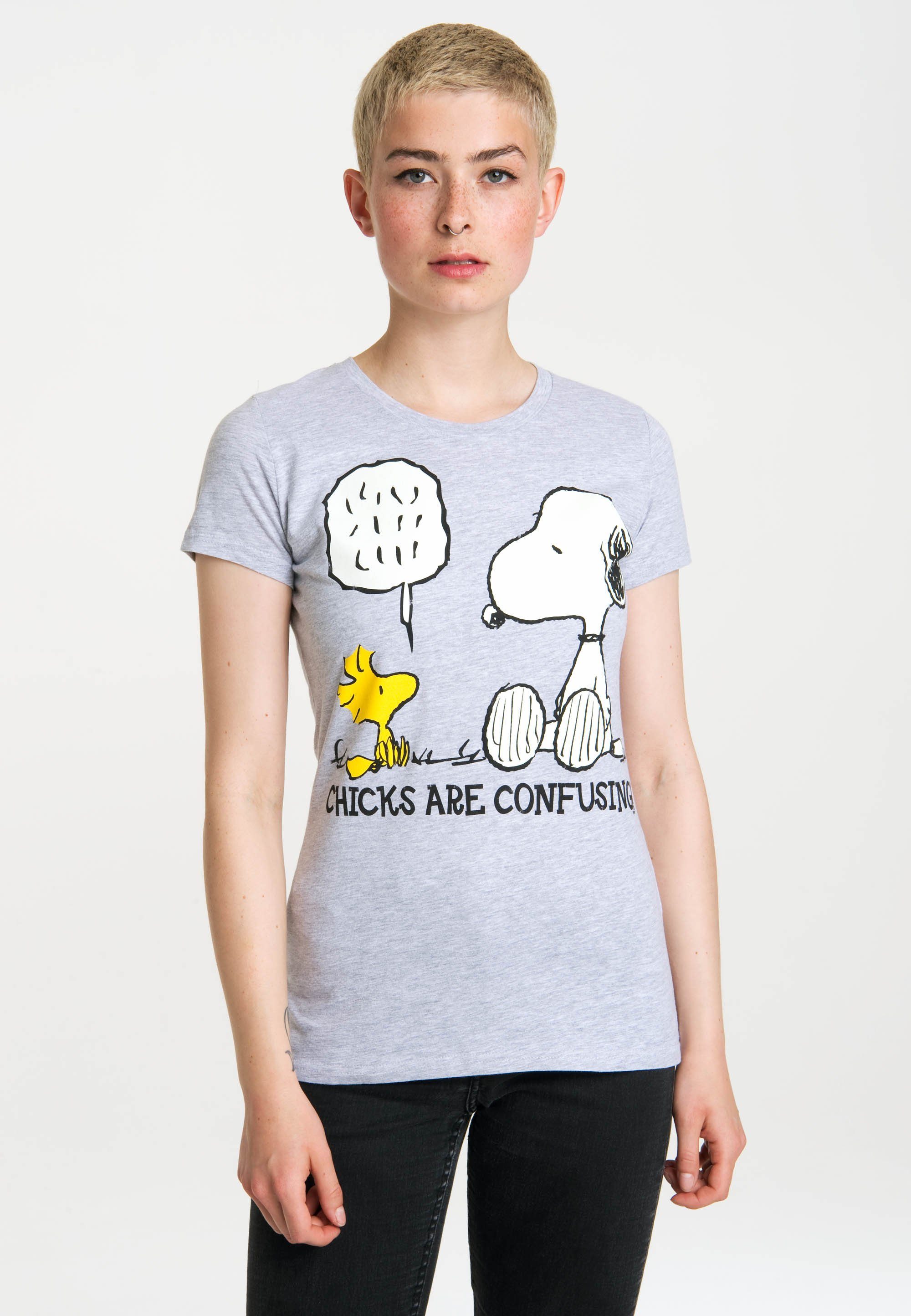 Luxus-Versandhandel LOGOSHIRT T-Shirt mit - Snoopy Snoopy-Frontprint Peanuts niedlichem