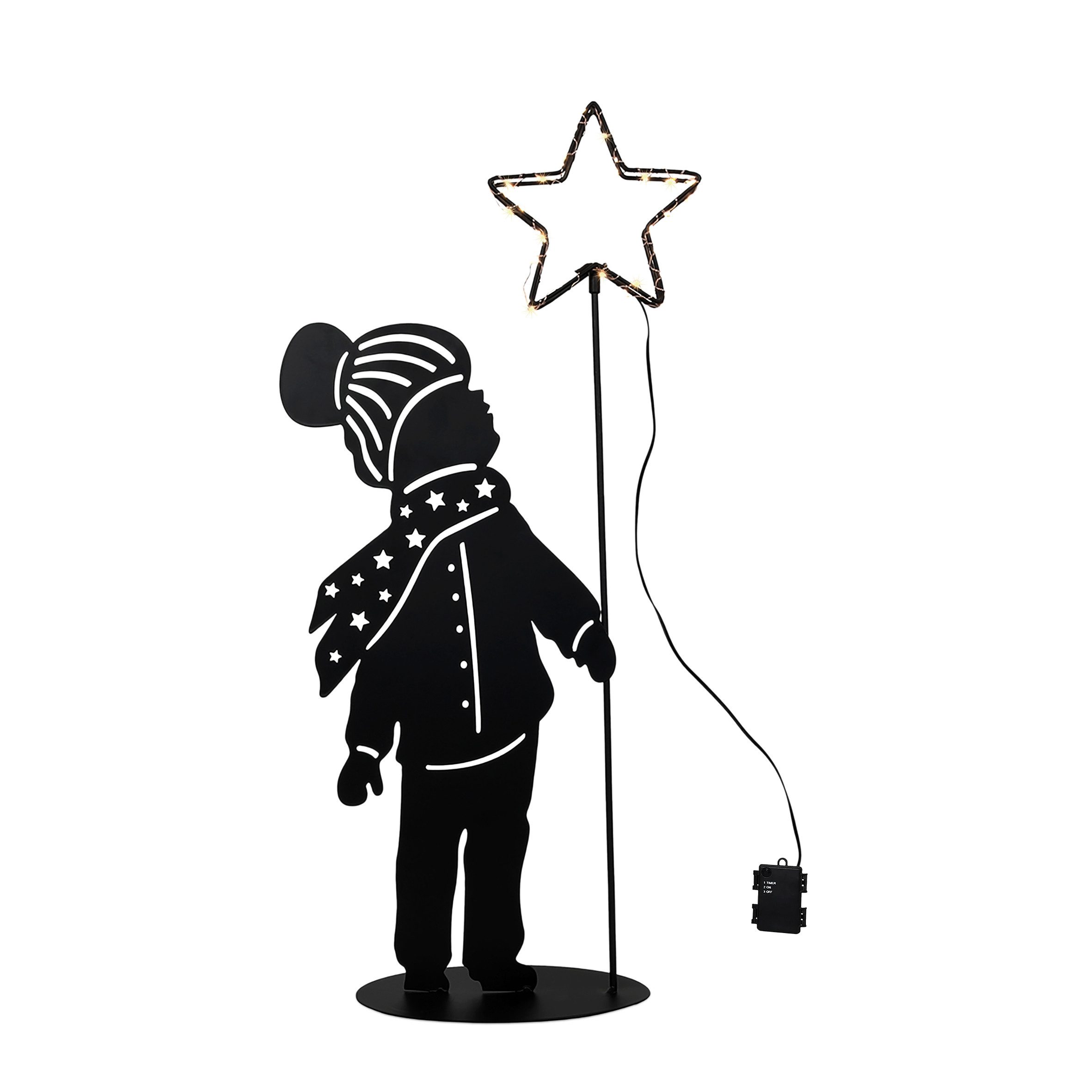 Spetebo LED Dekofigur LED Metall Weihnachts Aufsteller Kind mit Stern - 60 günstig online kaufen