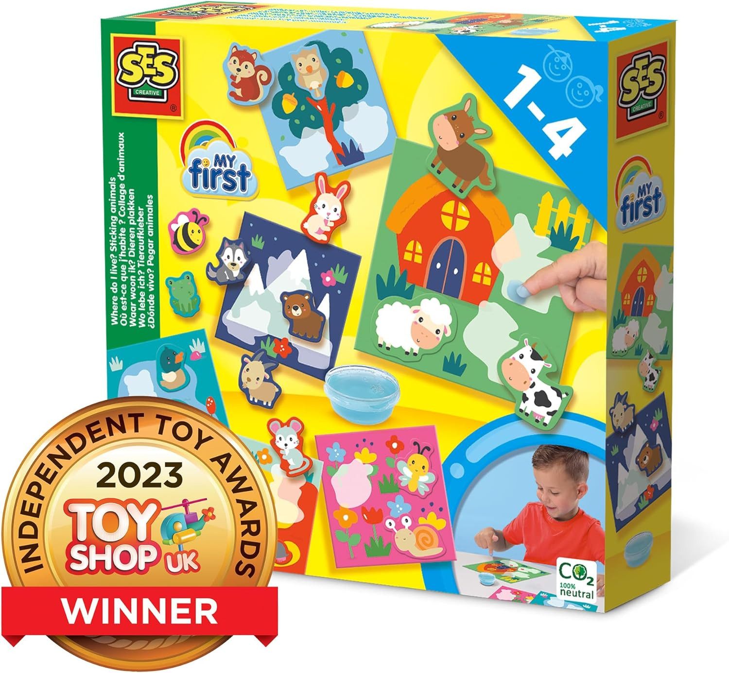 SES Creative Spiel SES Creative My First - Wo lebe ich? Tieraufkleber für Kinder ab 1 Jah