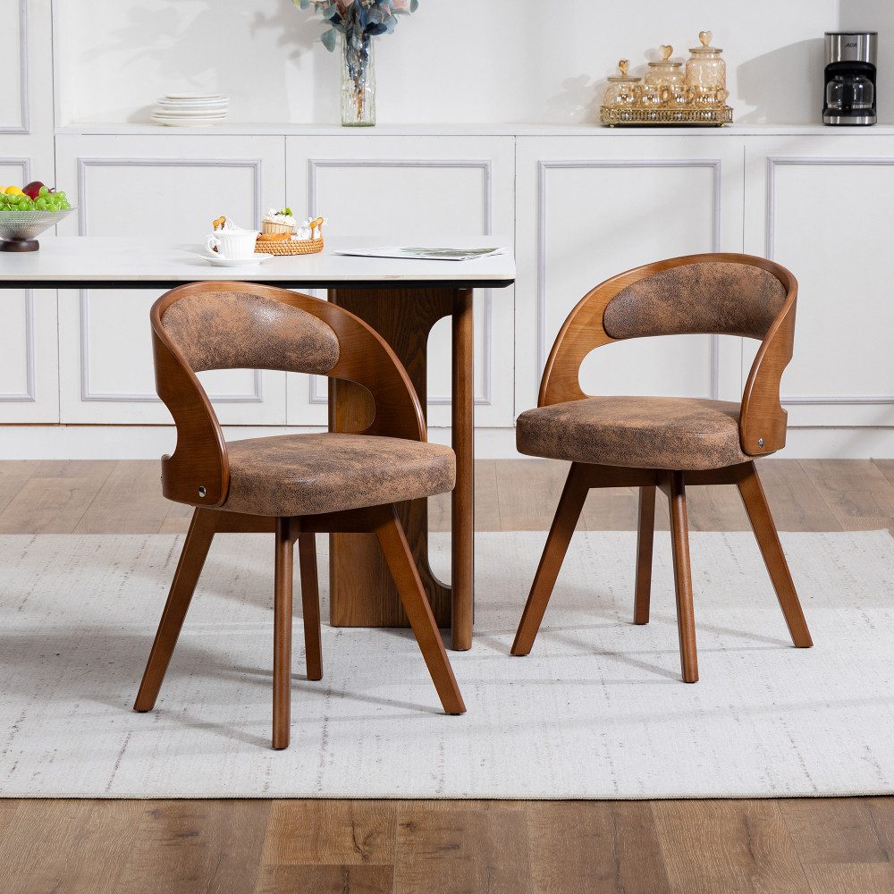 BBWL Esszimmerstuhl 2er Set drehbar Holzstuhl mit polster und ergonomischer Rückenlehne, Esszimmerstuhl modern