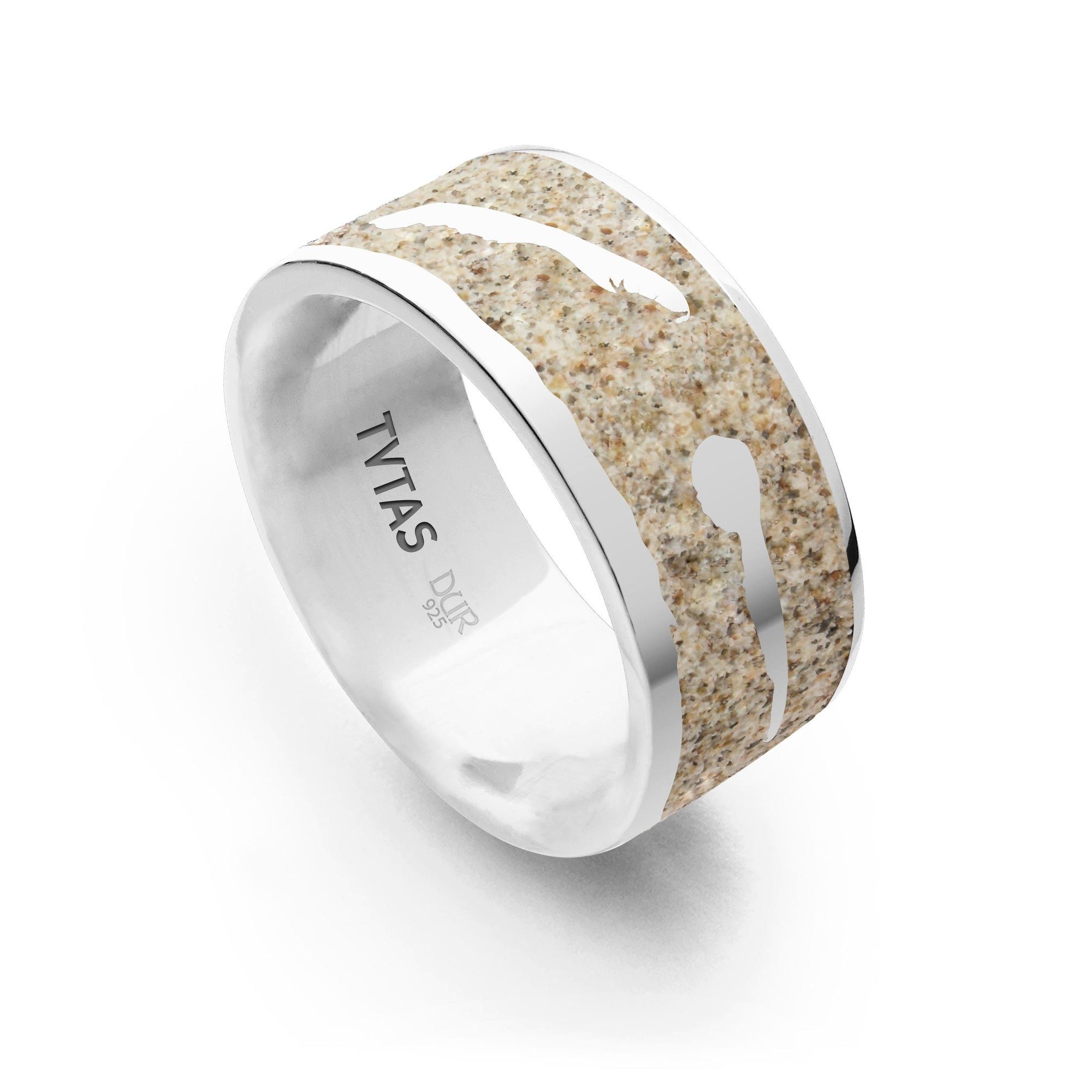 Fingerring DUR Schmuck: Strandring "Waddenzee" mit Strandsand R5673