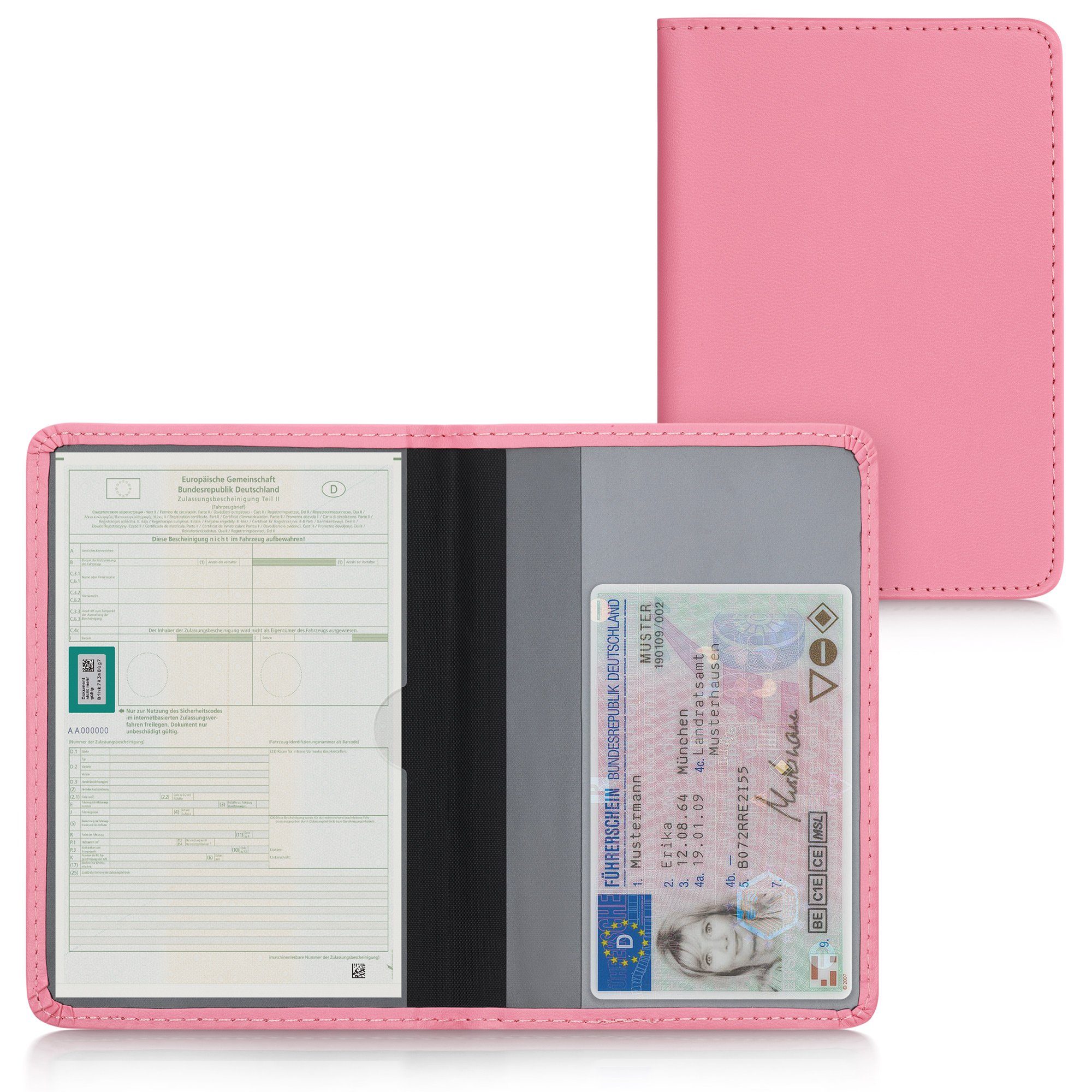 Etui Fahrzeugschein Hülle mit Kartenfächern Kunstleder Hülle Fahrzeug Mappe