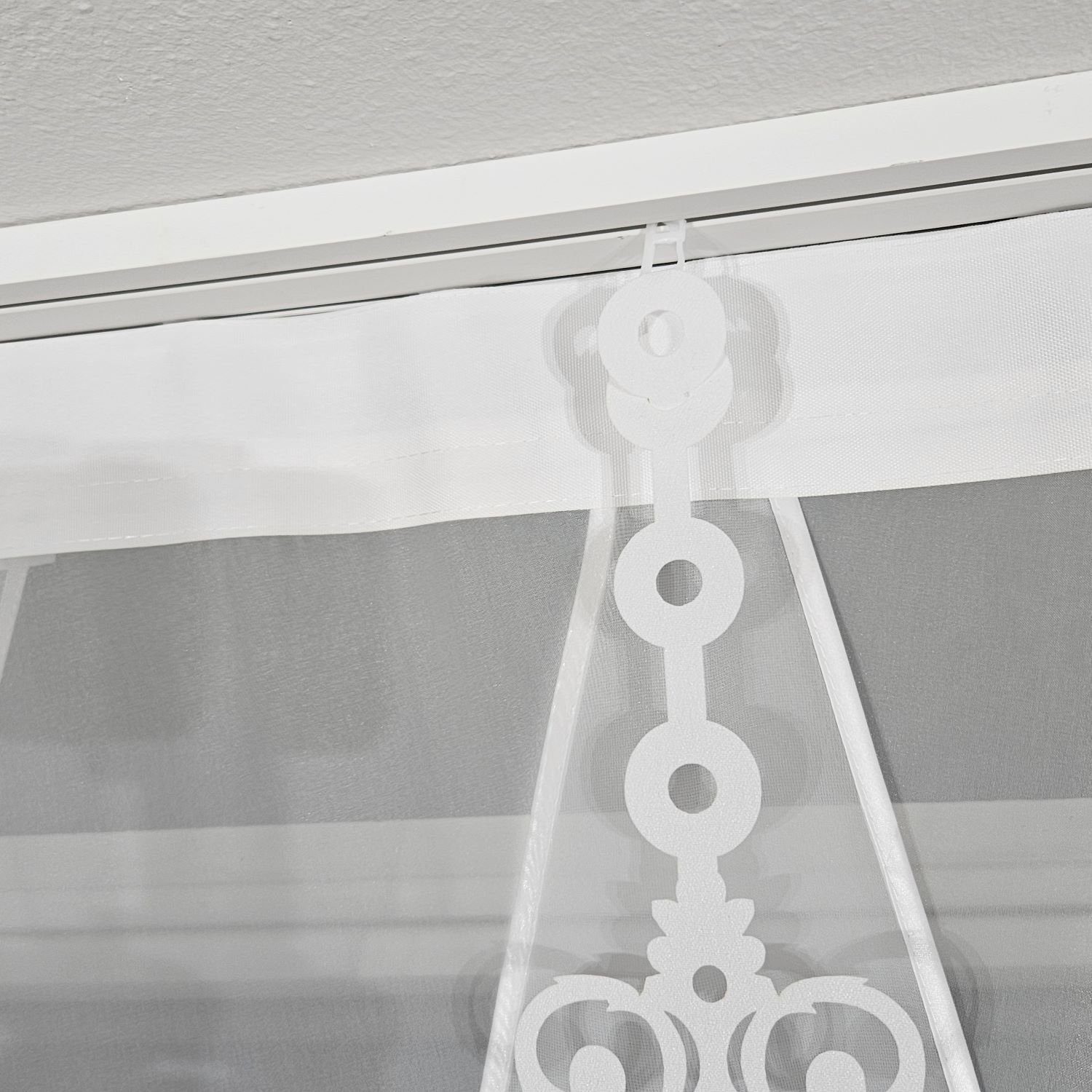 Schiebegardine 2er Fensterdeko by Kräuselband, Fertiggardine, transparent, Paneele, Justyna, mit Modern, Gardinen Scheibegardinen, Set Panel V Gipüre