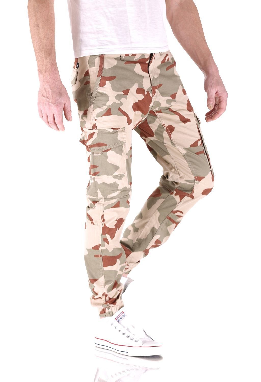 Fit Jack Camo Tapered Jeans Jones Jack & Paul Desert Cargo Cargojeans Jones & Flake Hose Herren