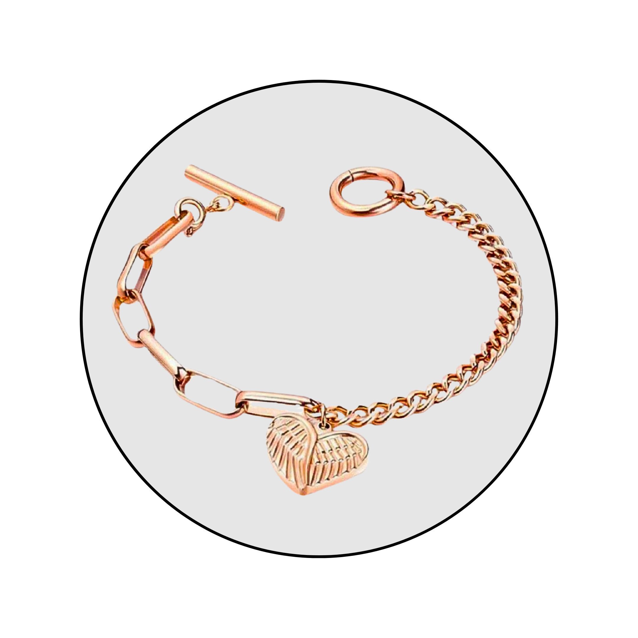 Gliederarmband Edelstahl Herz Schmuck Armkette Gliederarmband Knebelverschluss