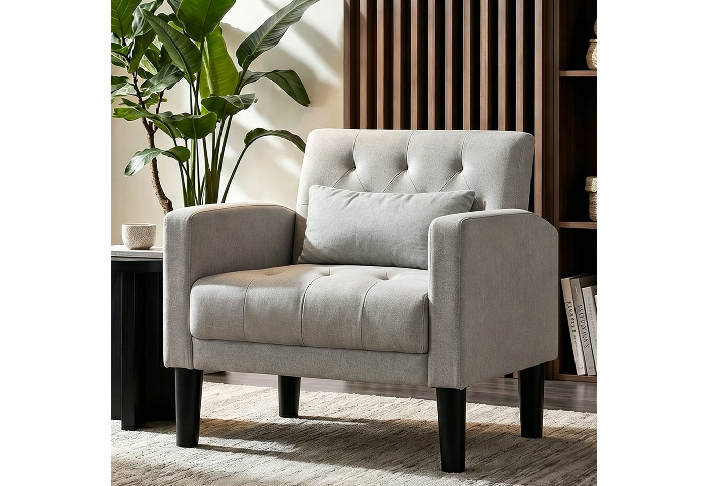 GRAVFORCE Ohrensessel Polstersessel Modern Loungesessel Wohnzimmer (1-St), Stoff bis 136 kg