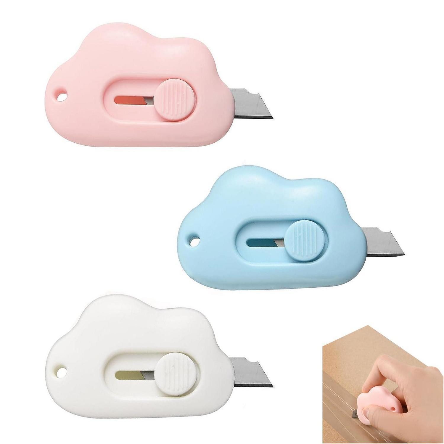 LuxusKollektion Cuttermesser 3x Mini Cuttermesser Einziehbar