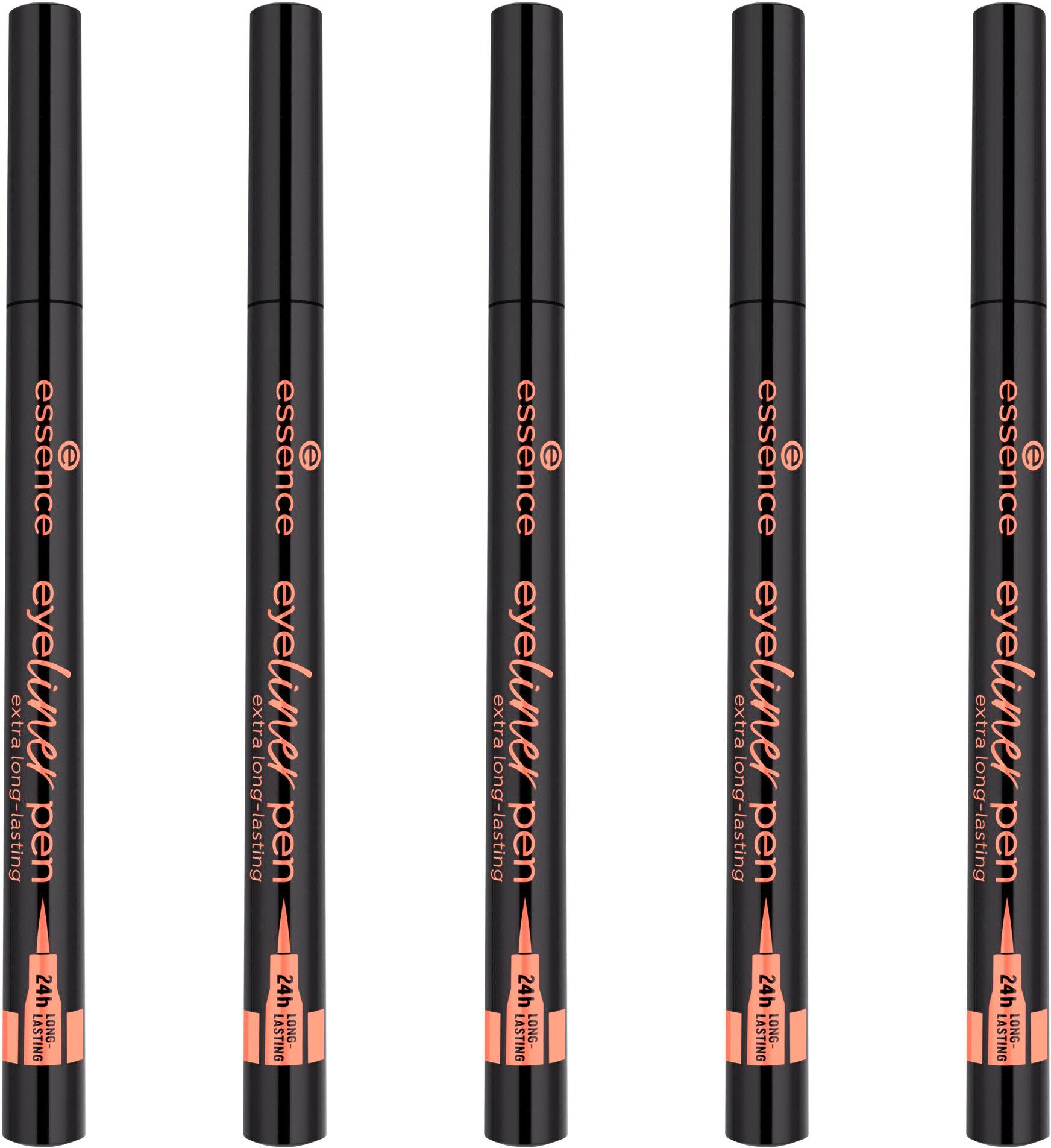 Essence Eyeliner eyeliner pen extra long-lasting, 5-tlg., mit feiner Pinselspitze