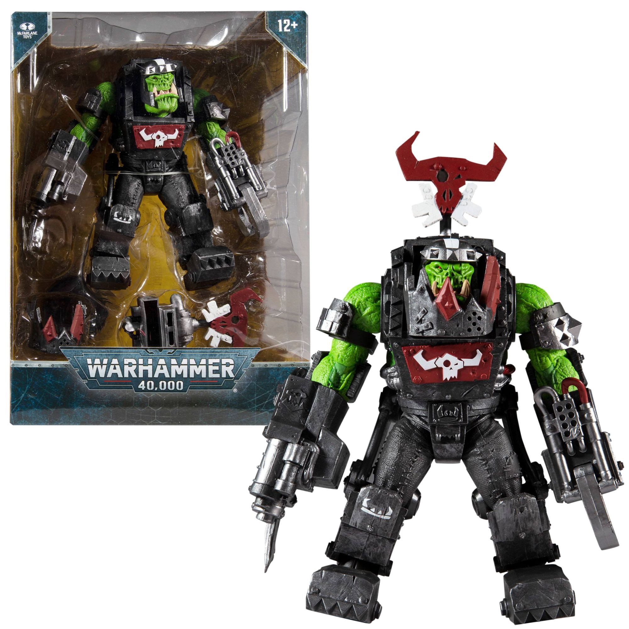 McFarlane Toys Actionfigur Warhammer 40k Deluxe Figur, Megafix mit Zubehör und Stand