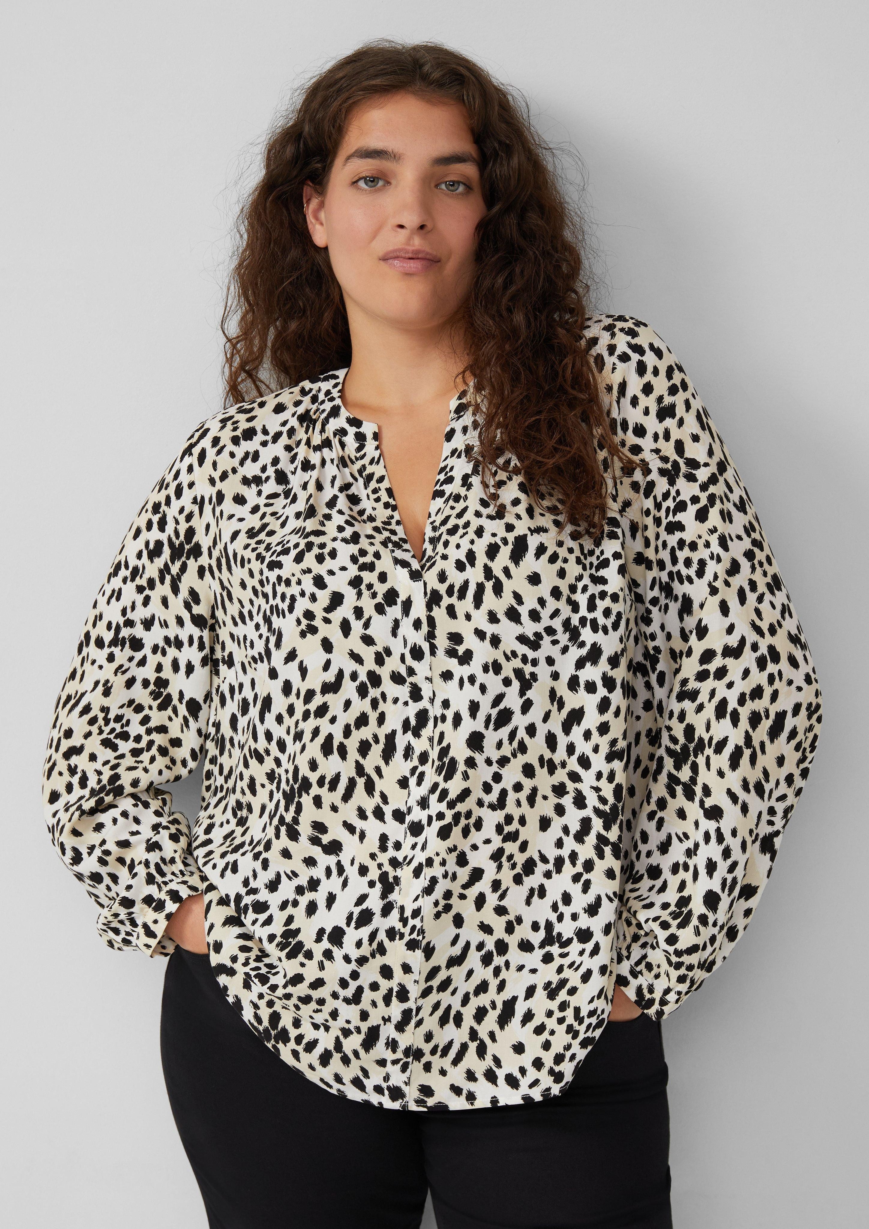 s.Oliver Langarmshirt Tunikabluse aus Viskosemix mit günstig online kaufen