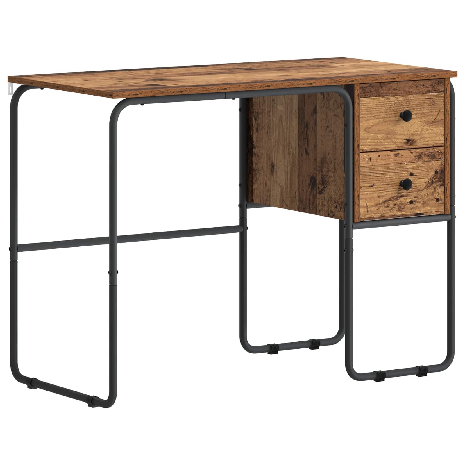 vidaXL Schreibtisch Schreibtisch mit Stauraum Altholz 100 x 50 x 75 cm (1-St)