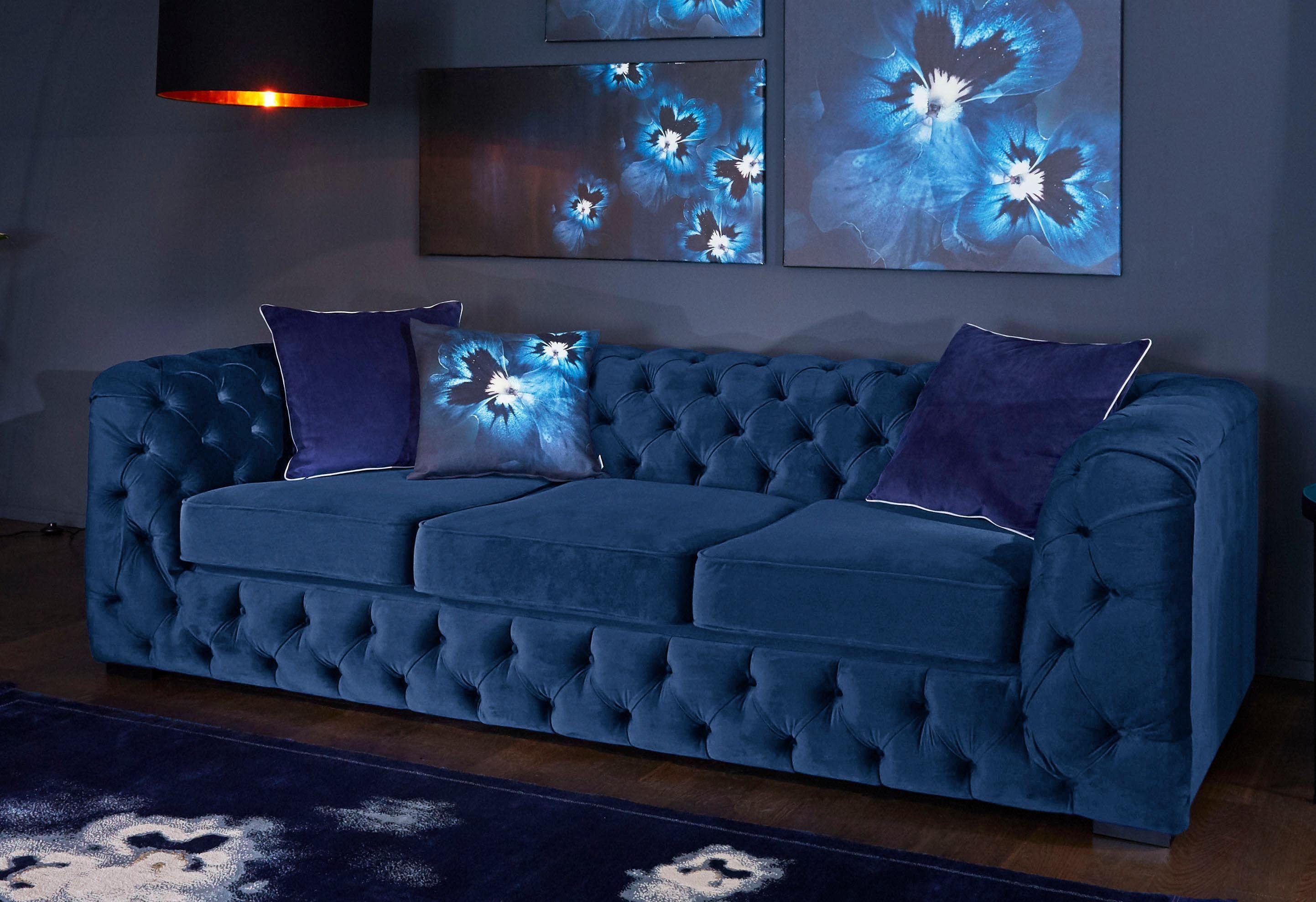 Home affaire Chesterfield-Sofa Kalina, klassische Chesterfield-Knopfheftung günstig online kaufen