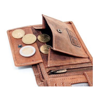 SHG Geldbörse ◊ Herren Geldbörse Leder Portemonnaie Geldbeutel Börse RFID, Lederbörse mit Münzfach RFID Schutz Büffelleder