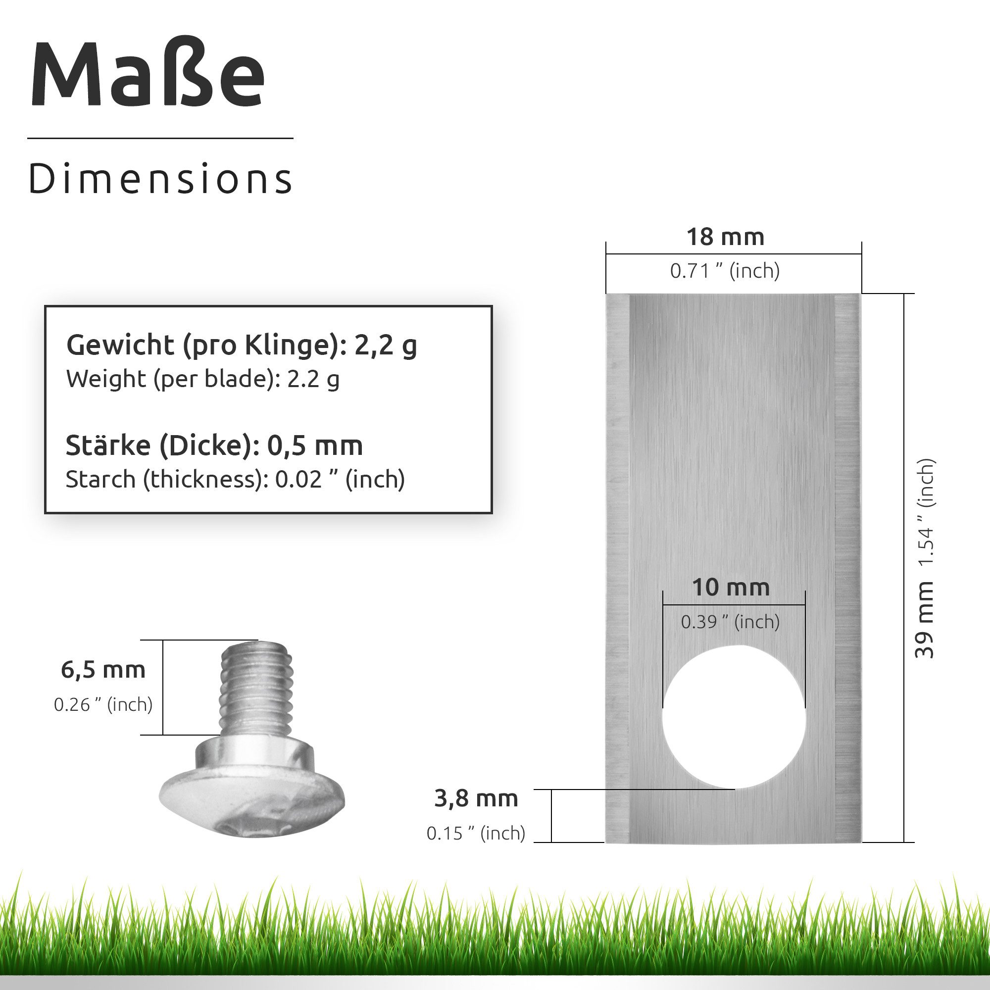 ECENCE Mährobotermesser 30 Ersatz-Messe...
