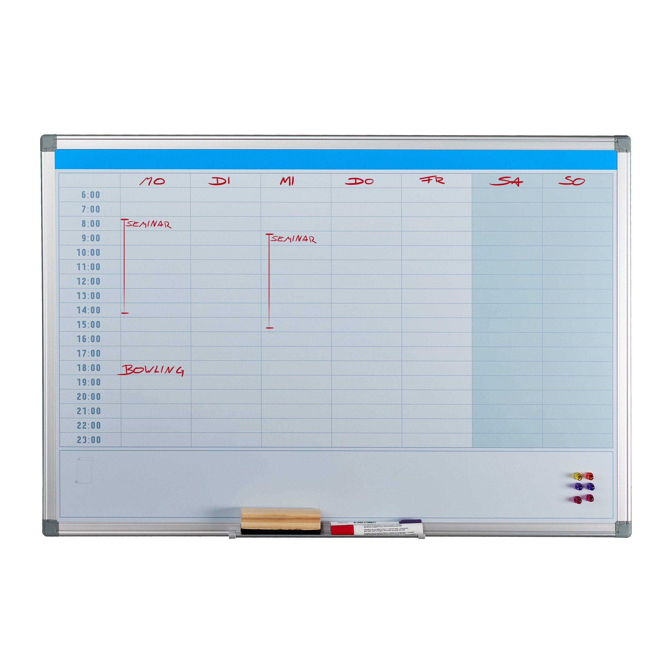 relaxdays Memoboard Whiteboard Planer, Tagesplaner