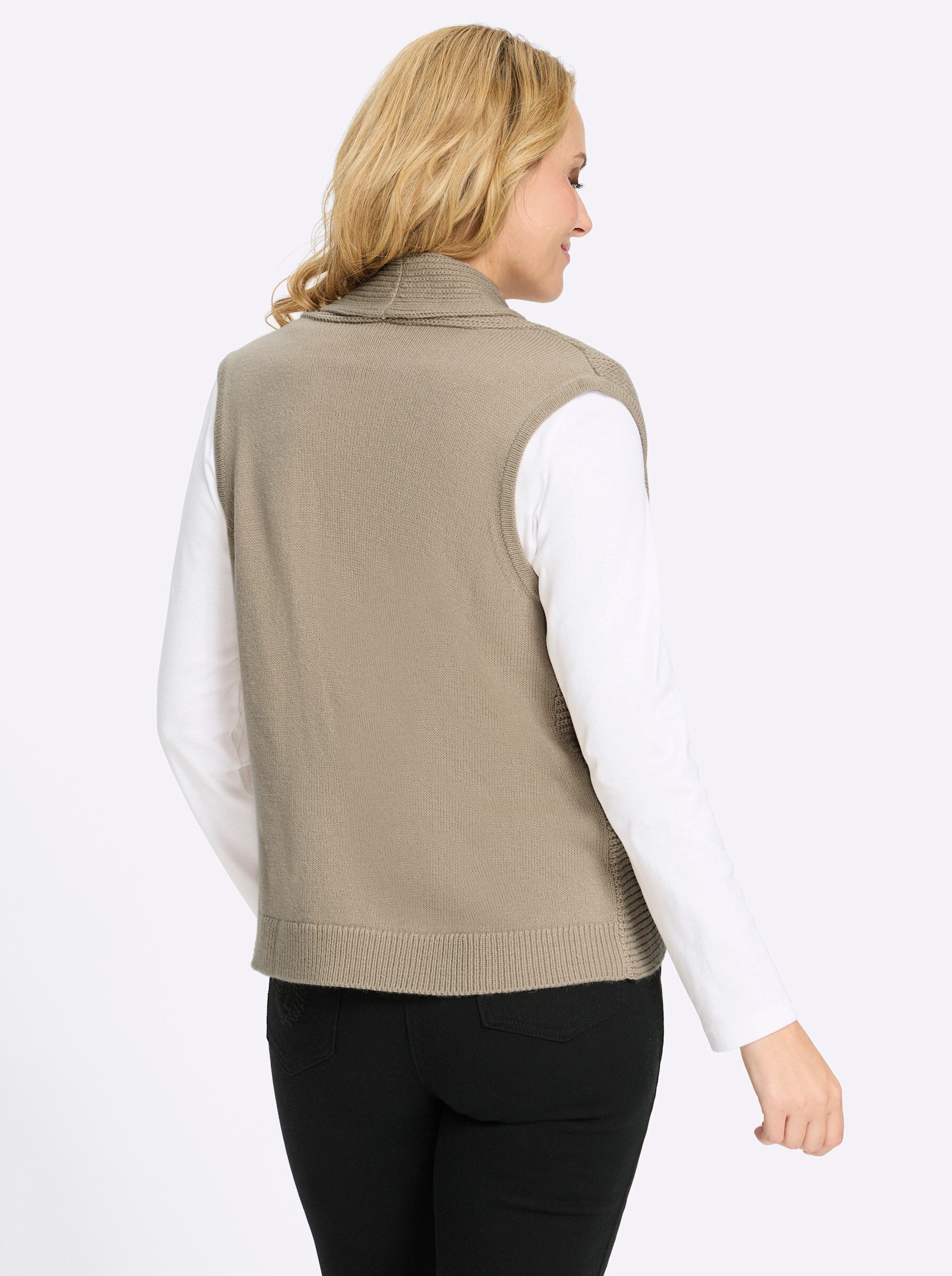 Sieh an! Strickweste Strickweste Ärmellos Jersey