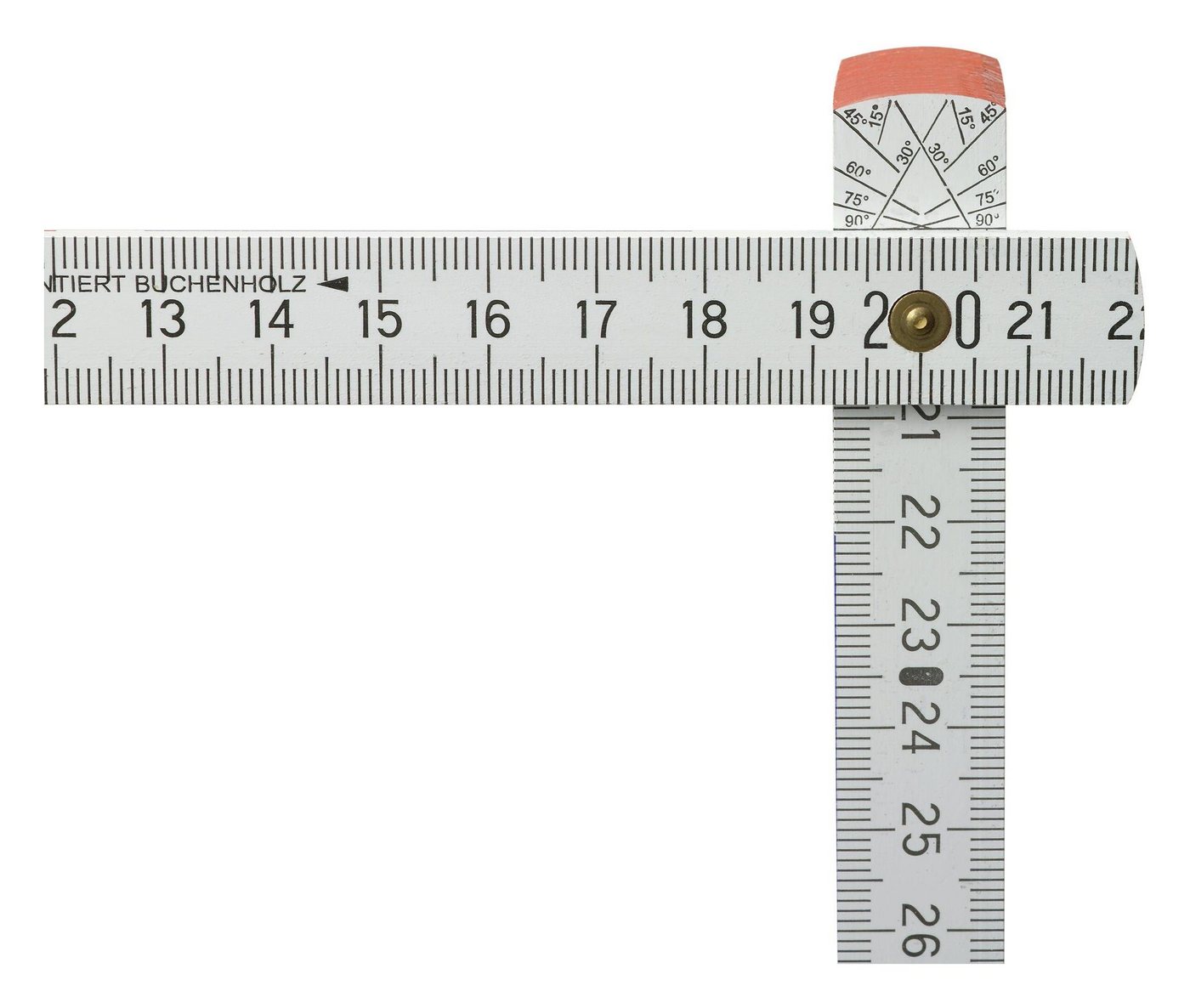 Thumbnail - fortis Zollstock, Gliedermassstab Holz 2m / 16 mm weiss