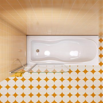 duschspa Badewannenaufsatz 100x140cm Badewannenaufsatz Drehwand Glaswand Duschwand Dusche Glas, Einscheibensicherheitsglas, Sicherheitsglas, (Set), Breite 100cm, Glas