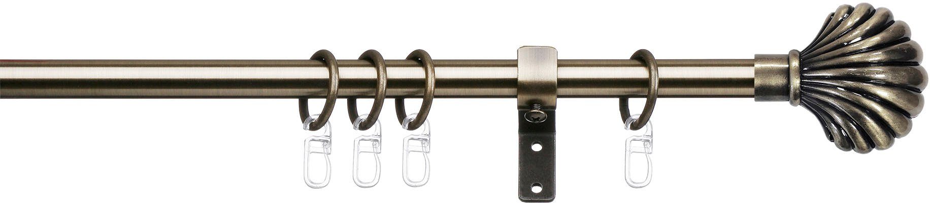 Gardinenstange Volterra, indeko, Ø 16 mm, 1-läufig, Fixmaß, verschraubt,  Stahl, Komplett-Set inkl. Ringen und Montagematerial