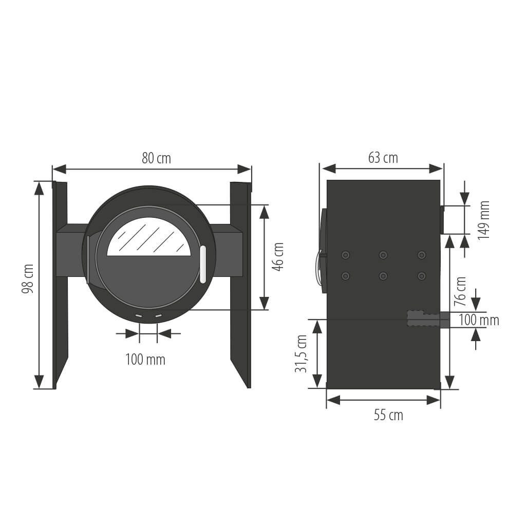 Kanuk Kaminofen Kaminofen Kanuk® STAND Steel, 8 kW