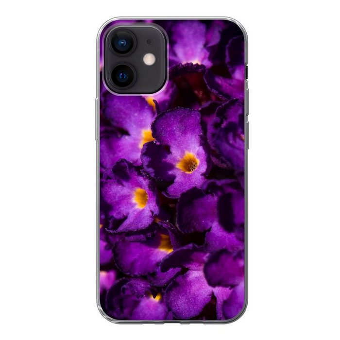 MuchoWow Handyhülle Beleuchtete Schmetterlingsstrauchblüten Handyhülle Apple iPhone 12 Smartphone-Bumper Print Handy