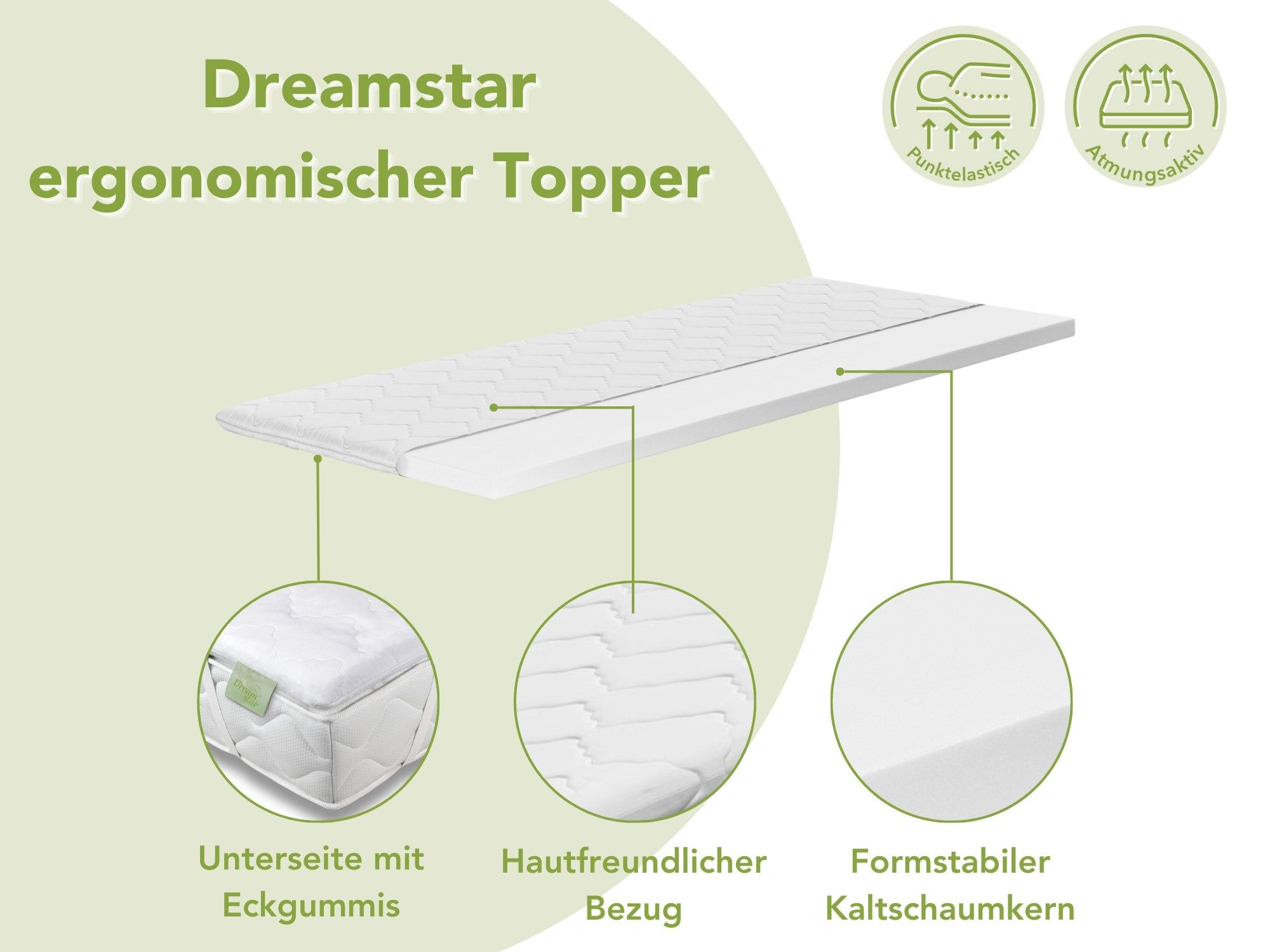 Dreamstar, Topper 180x200, 140x200, 90x200 cm und weitere Größen, 6 cm hoch günstig online kaufen