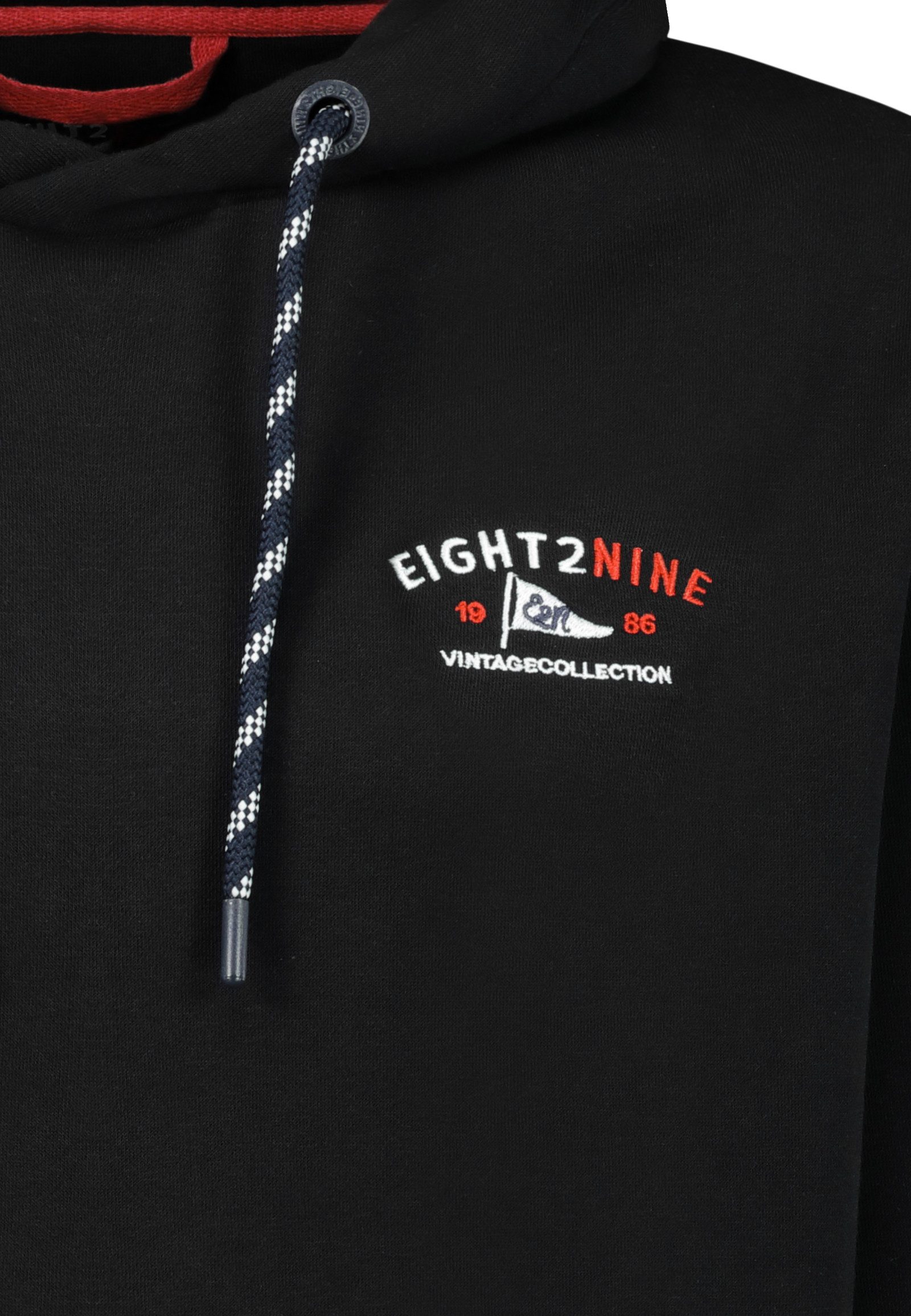 Eight2Nine Kapuzenpullover Herren Kapuzenpullover mit Aufdruck Sweater mit Kängurutasche, mit Kapuze, Logoprint