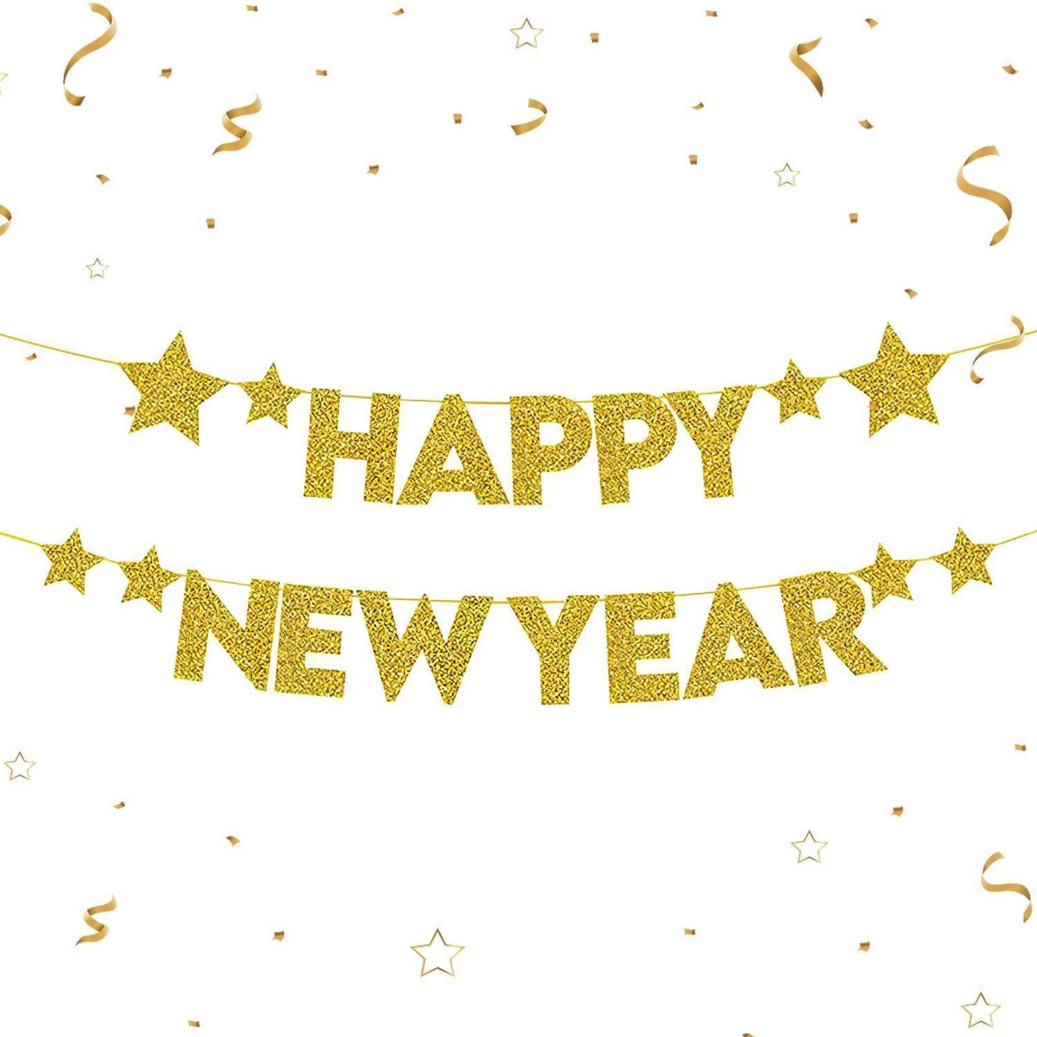 LuxusKollektion Girlande Silvester Deko Girlande 2026 Gold