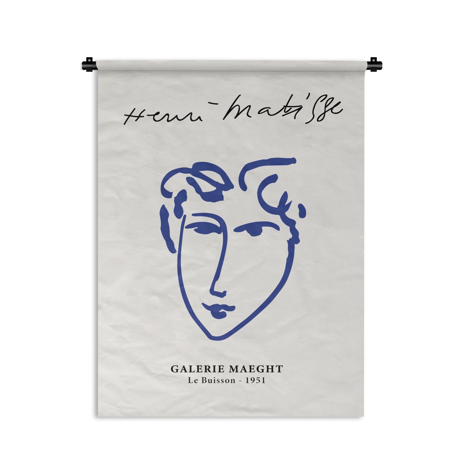 MuchoWow Wanddekoobjekt Henri Matisse - Alte Meister - Porträt - Blau, Deko für an der Wand, Wohnzimmer, Tapisserie, Schlafzimmer