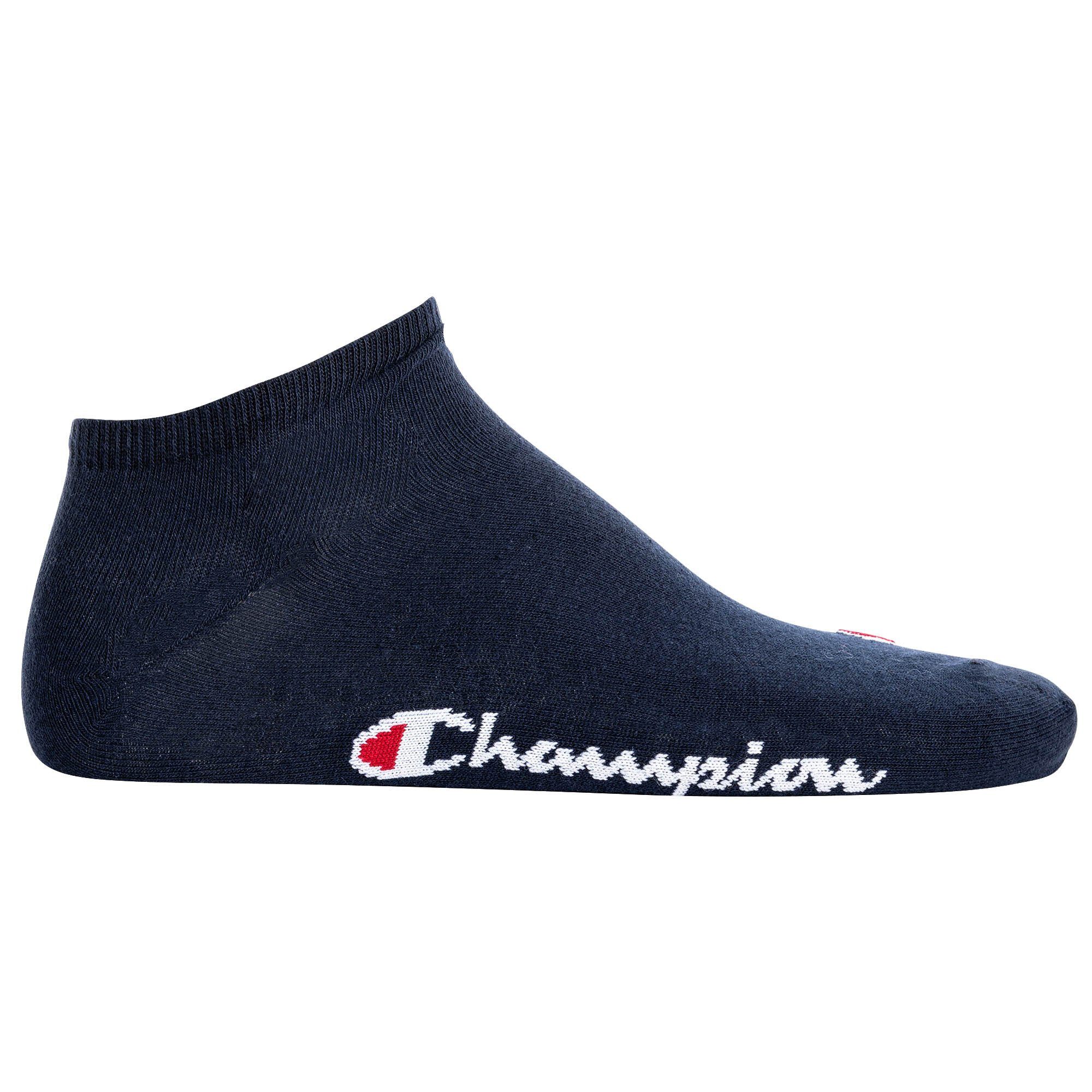 Champion Basic Socken, Sneaker Sportsocken Paar - Unisex Socken Rot/Grau/Dunkelblau 3