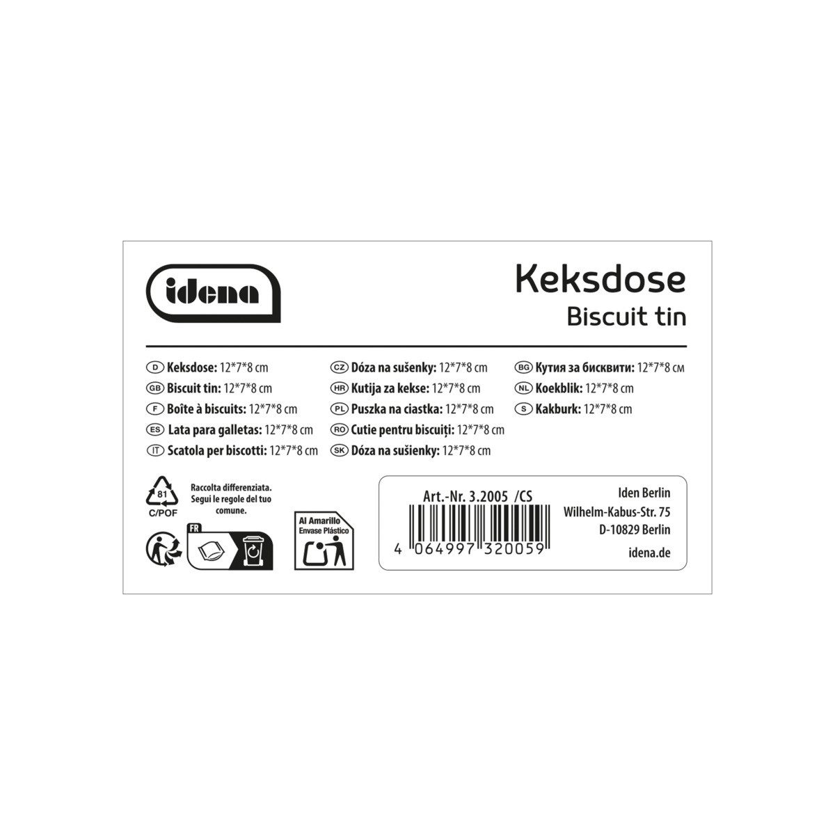 Idena Keksdose Idena Keksdose Weihnachten kleines Haus, 12 x 7 x 8 cm