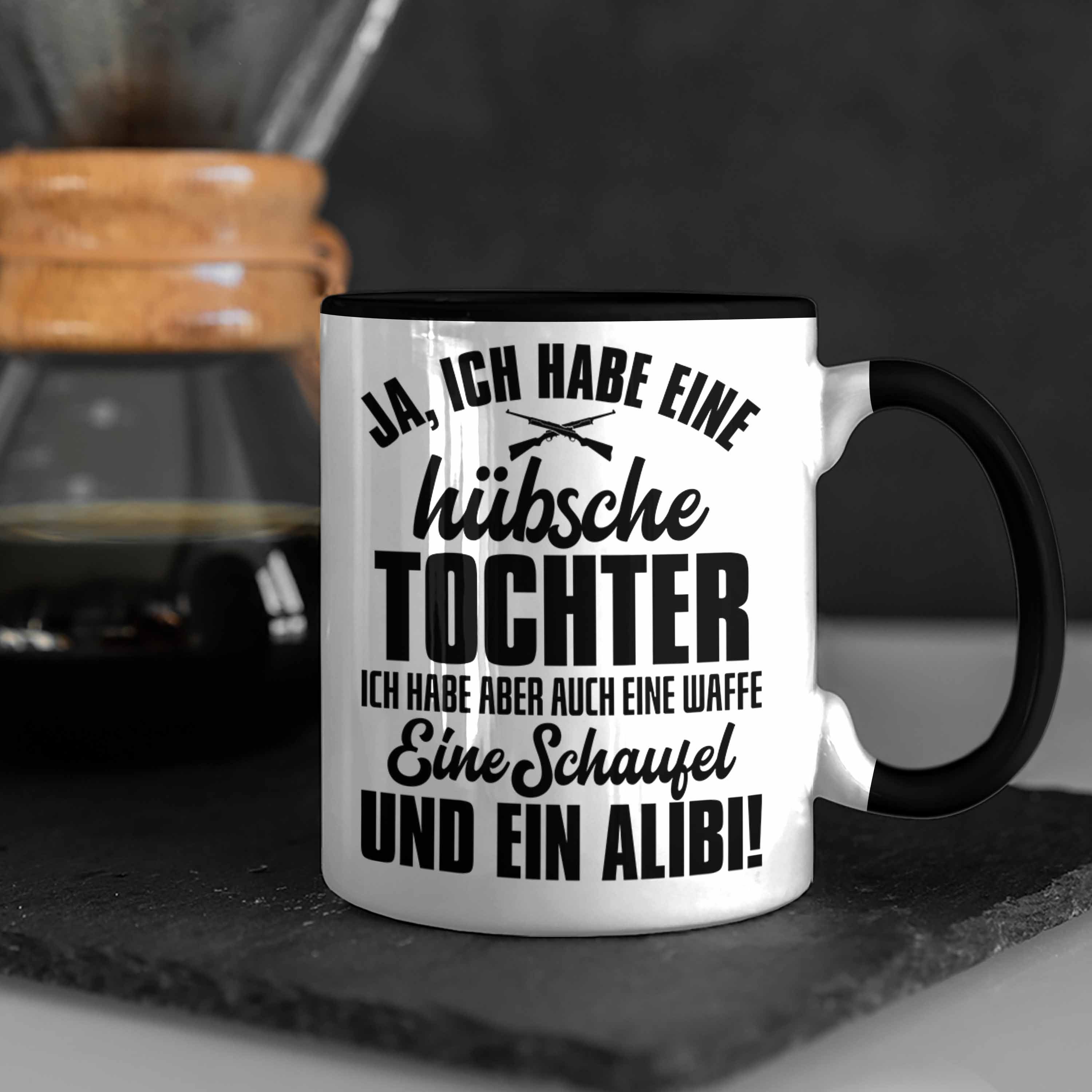 Trendation Tasse Trendation - Papa Tasse Geschenk von Hübsche Schwarz für Vater Kaffeetasse Tochter Tochter Geschenkidee