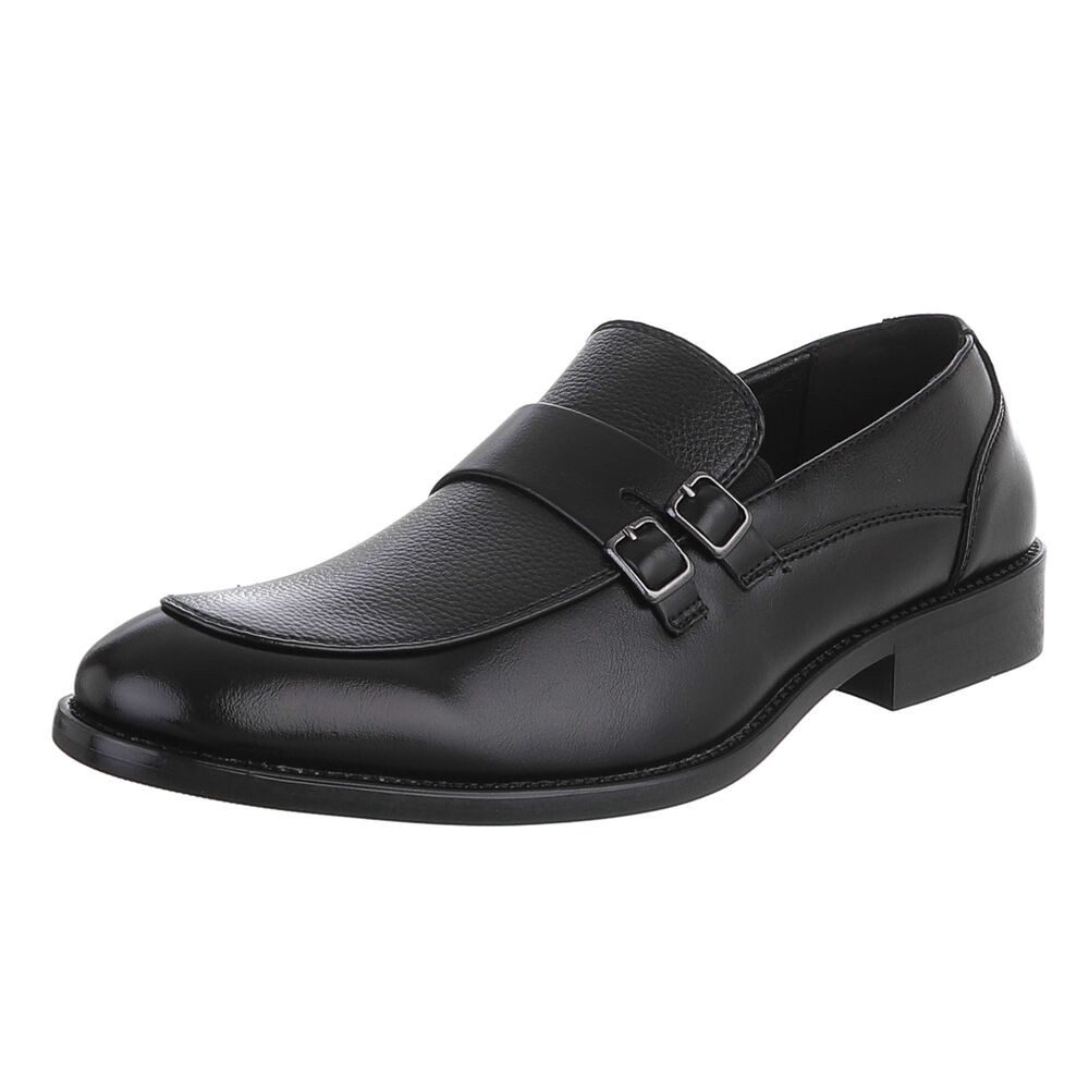 Coolwalk Herrenschuh Monkstrap Slipper elegant Alltag mode Slipper (92422626) Blockabsatz Business-Schuhe in Schwarz
