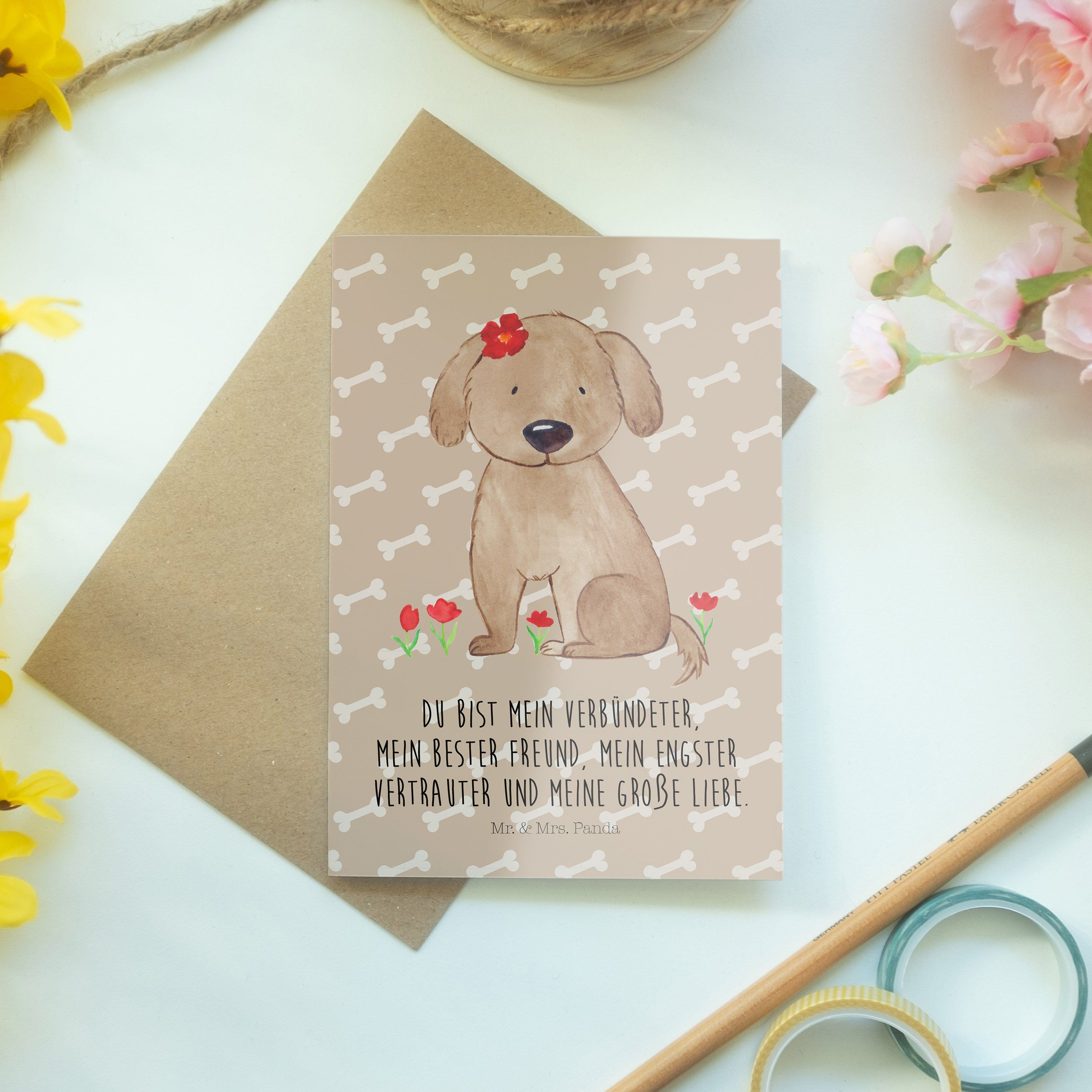 Mrs. Glückwunschkarte, Hundeglück Hundedame Panda Geschenk, Grußkarte Mr. Hochzeitska Hund - & -