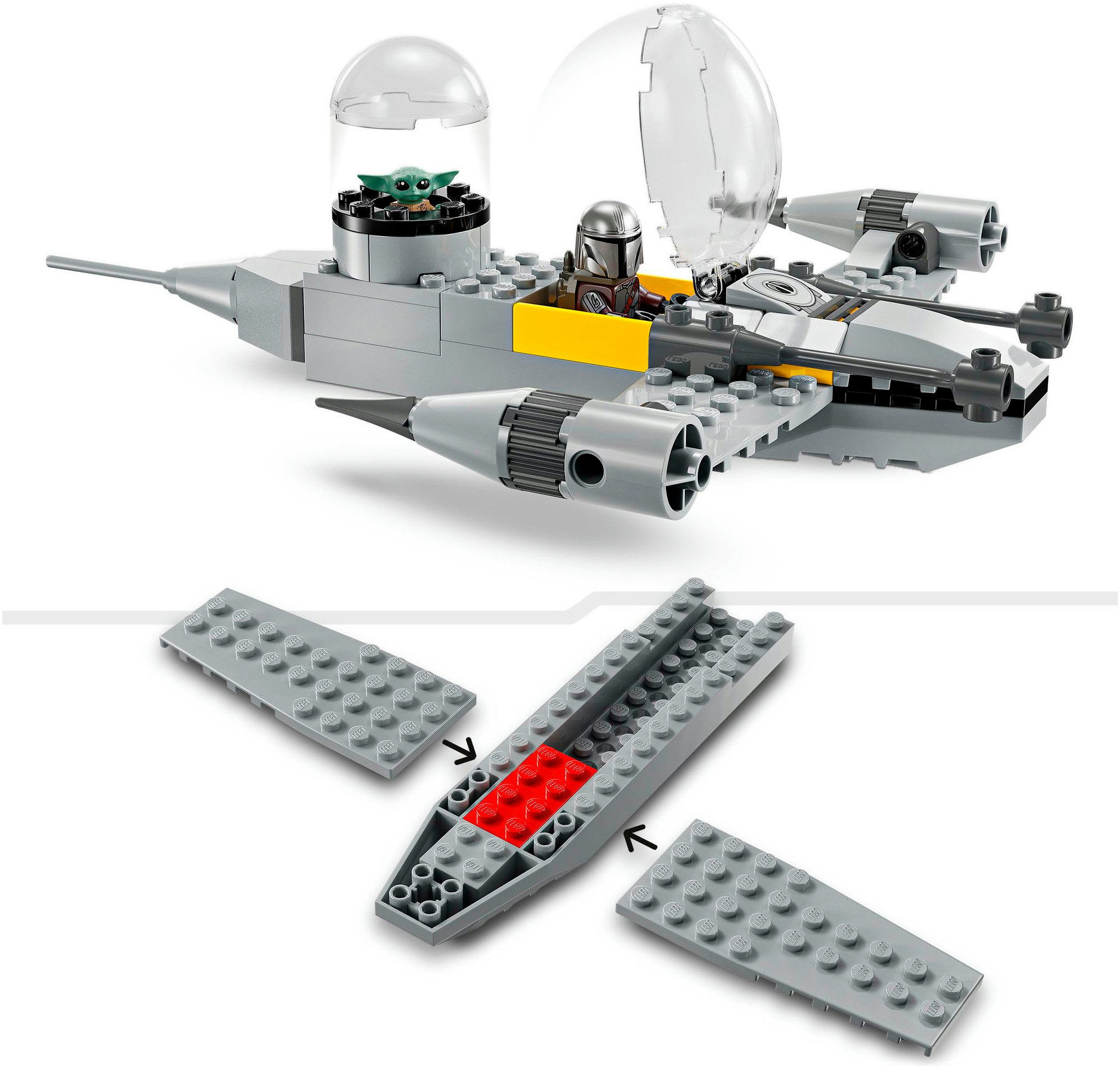 LEGO® Mandos und Grogus N-1 Starfighter™ (75410), LEGO Star Wars Konstruktionsspielsteine, (92 St), Made in Europe – Bild 4 von 5