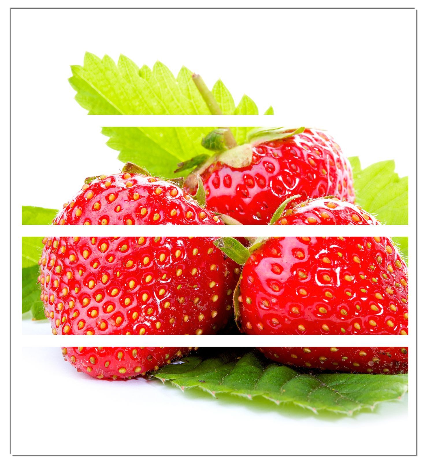 Wallario Möbelfolie Frische rote Erdbeeren für die Küche