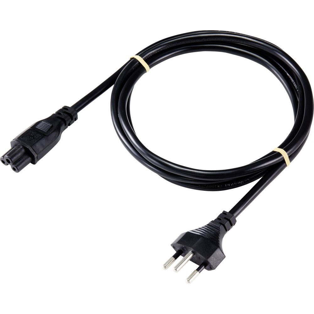 Sygonix Sygonix SY-5042688 Notebook Netzkabel Schwarz 1.80 m Elektro-Kabel, (1.80 cm)