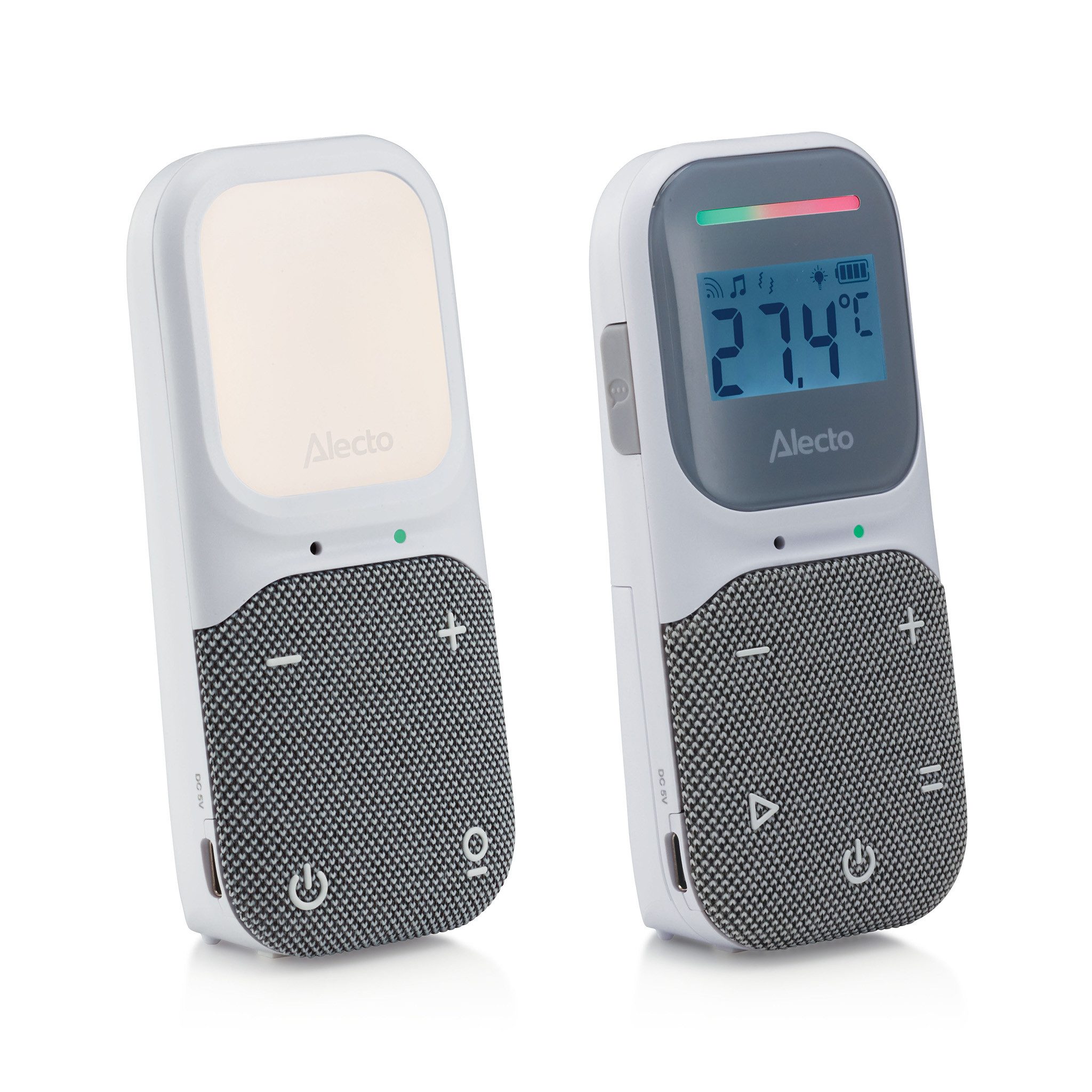 Alecto Video-Babyphone DBX140, 1-tlg., DECT-Tonqualität, Temperatur- und Feuchtigkeitsmessung, Nachtlicht