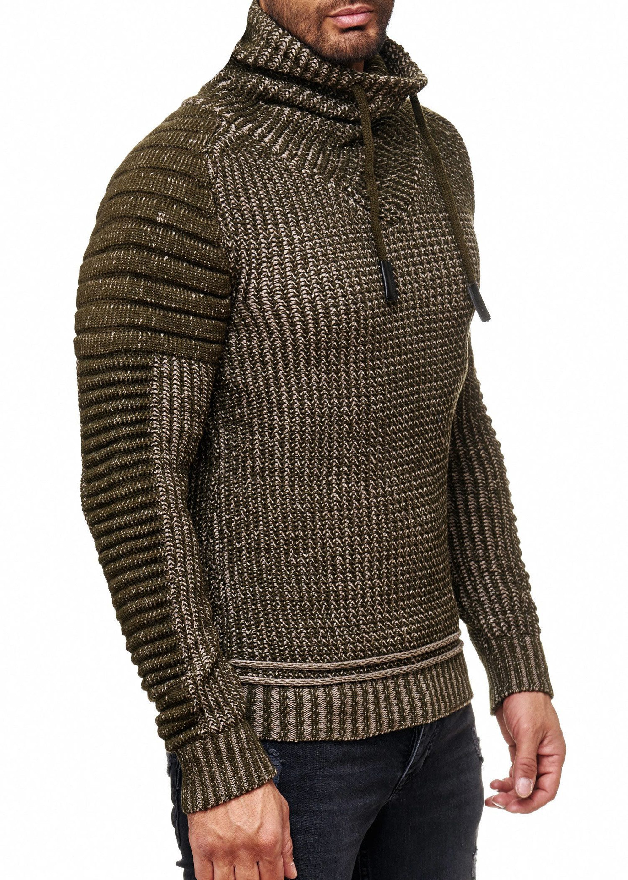 R-NEAL Rollkragenpullover Schwerer Grobstrick Stehkragen-Pullover Winter günstig online kaufen