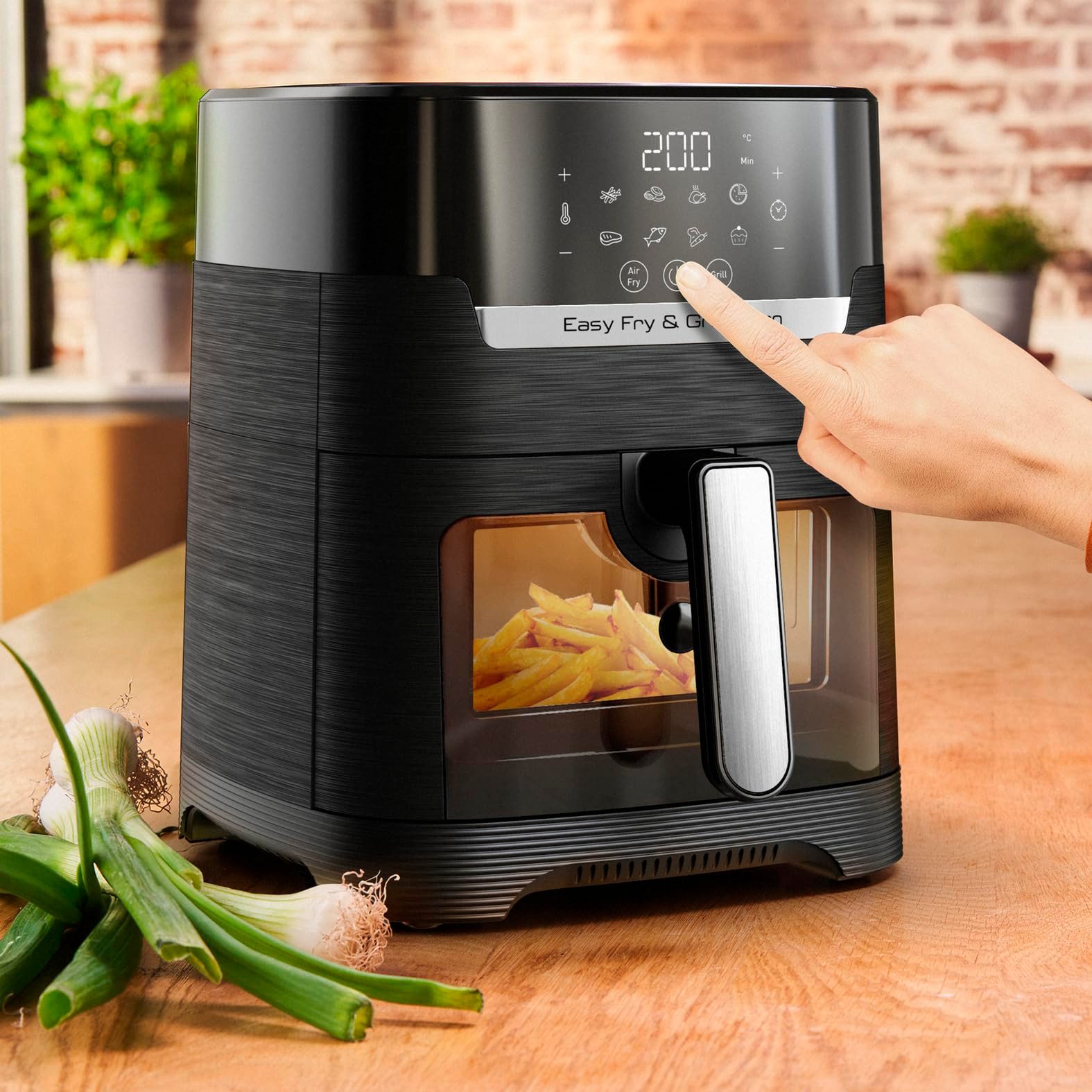 Tefal Heißluftfritteuse EY5068 Easy Fry & Grill Vision, Sichtfenster, 8 Programme, Touchscreen, energiesparend – Bild 3 von 5