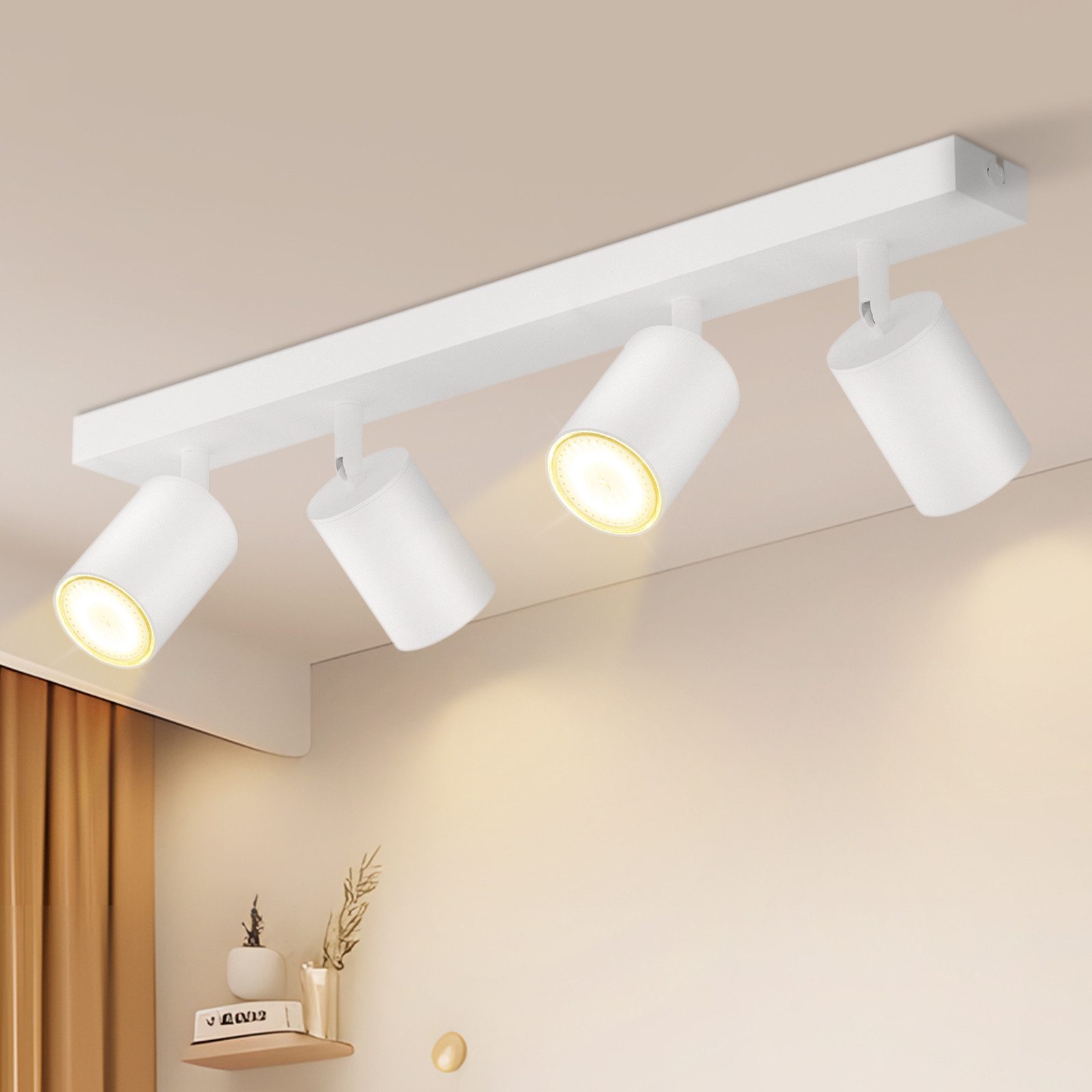 Nettlife Deckenstrahler Weiß GU10 Modern Deckenleuchte 4 Flaming max.25W, L günstig online kaufen