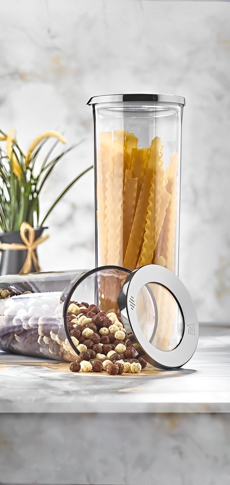 Vip Ahmet Aufbewahrungsbox Lagerbehälter Runde neue Abdeckung 2x1750 ml geräuchert (2 St)